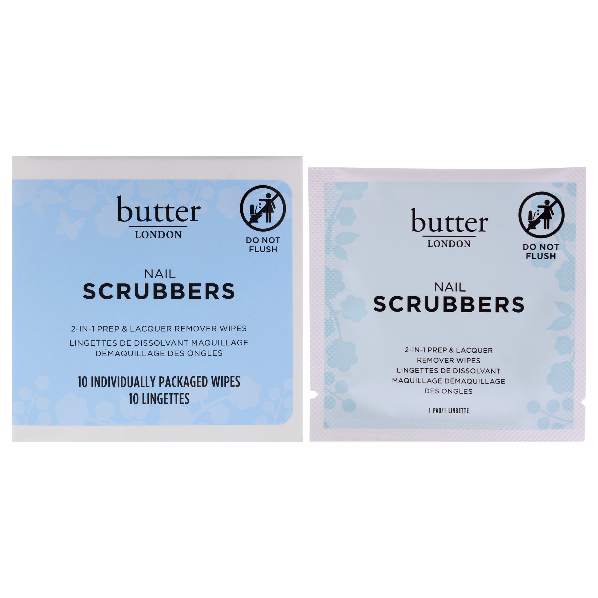 Nail Scrubbers by Butter London for Women - 10 Pc Wipes
