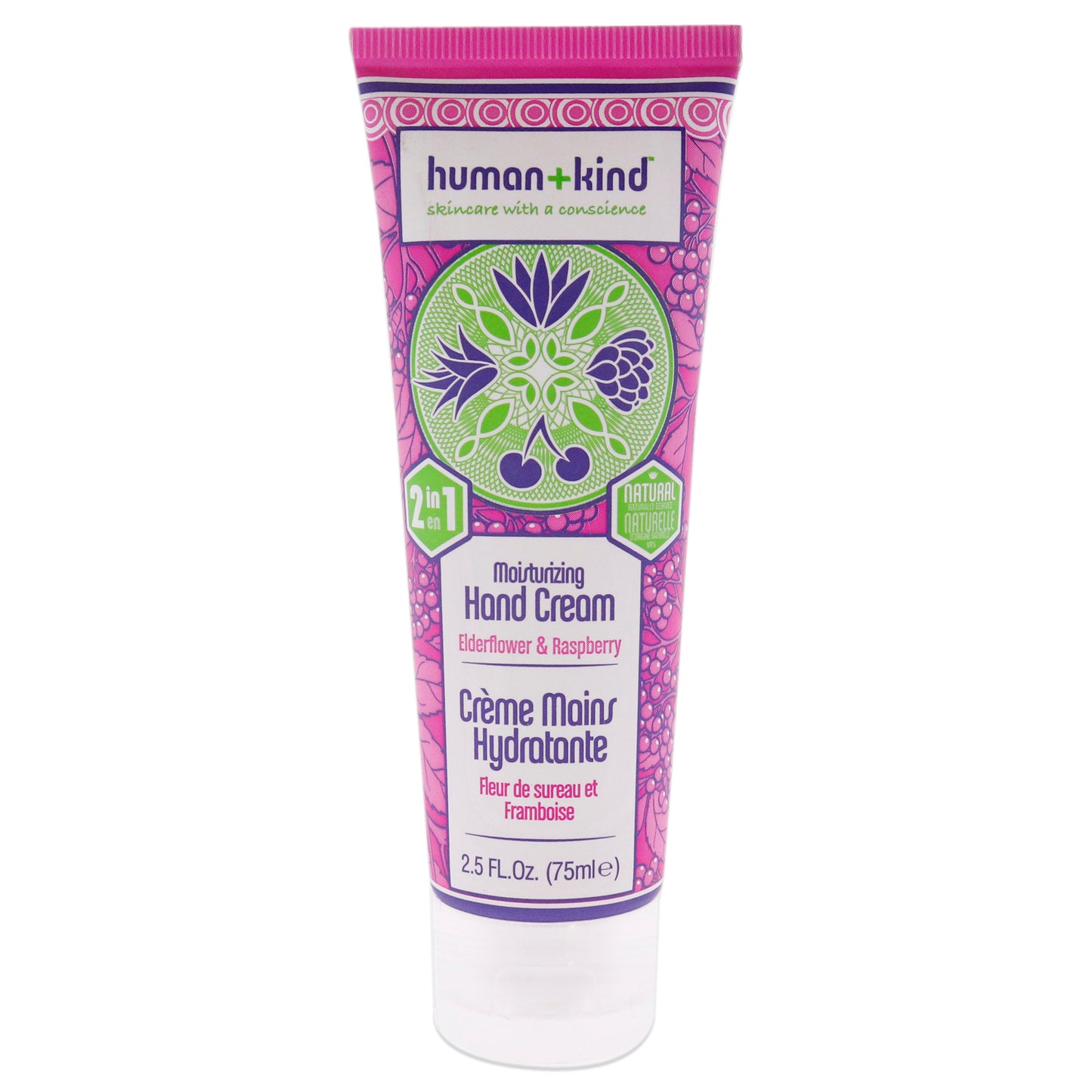 Hand Cream - Elderflower and Raspberry by Human+Kind for Unisex - 2.5 oz Cream