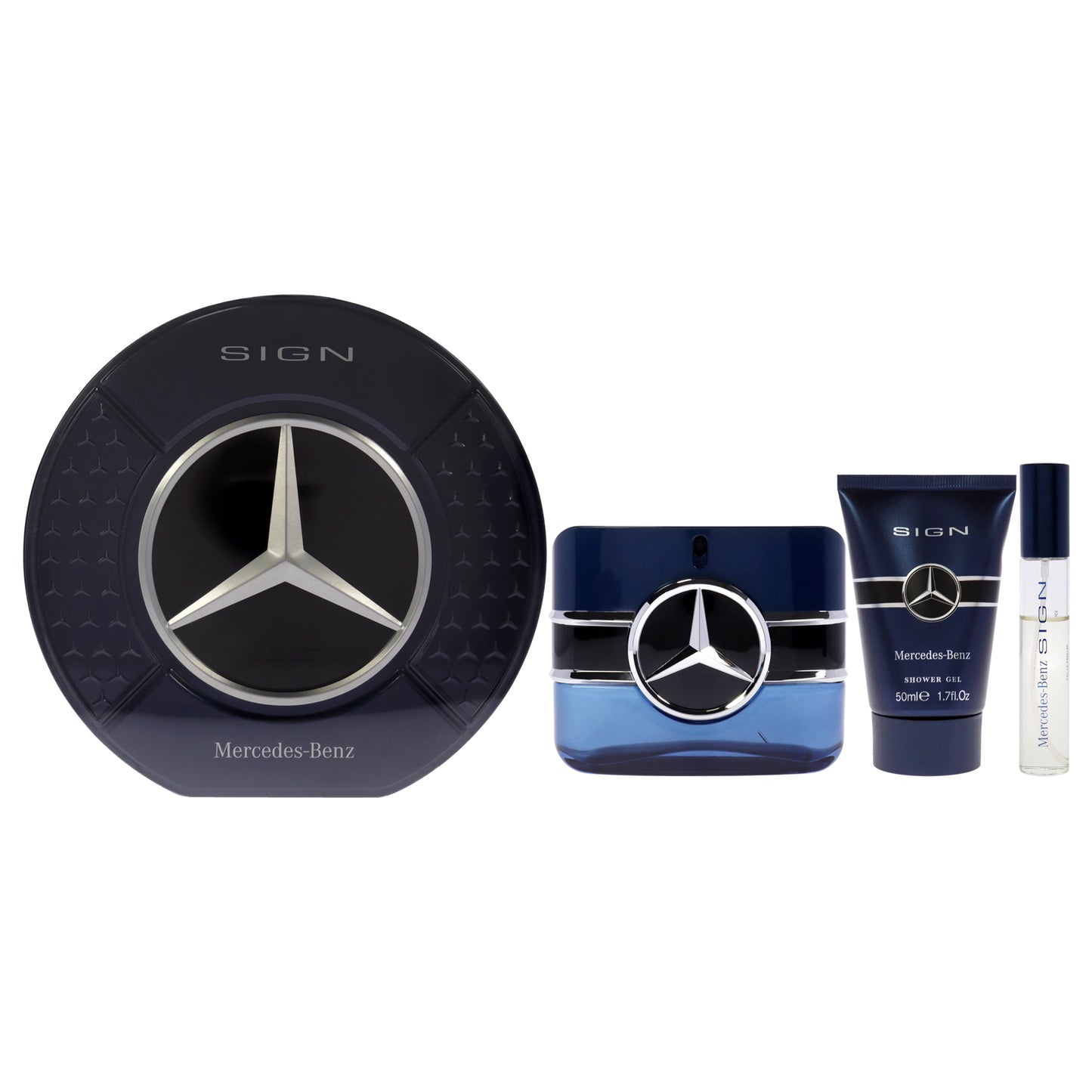Mercedes-Benz Sign 2022 by Mercedes-Benz for Men - 3 Pc Gift Set 3.4oz EDP Spray, 0.33oz EDP Spray (Mini), 1.7oz Shower Gel