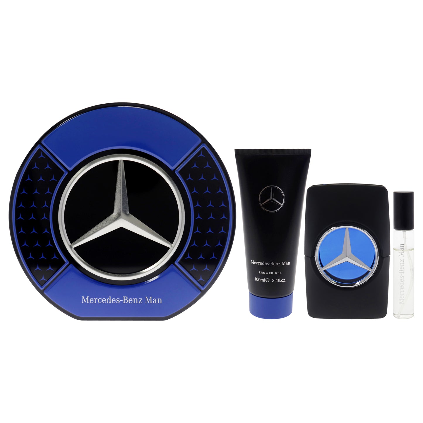 Mercedes-Benz Man 2022 by Mercedes-Benz for Men - 3 Pc Gift Set 3.4oz EDT Spray, 0.34oz EDT Spray (Mini), 3.4oz Shower Gel