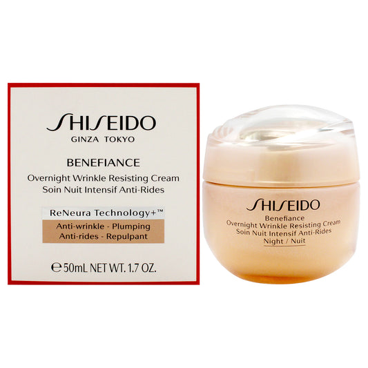 Benefiance Overnight Wrinkle Resisting Cream by Shiseido for Women - 1.7 oz Cream