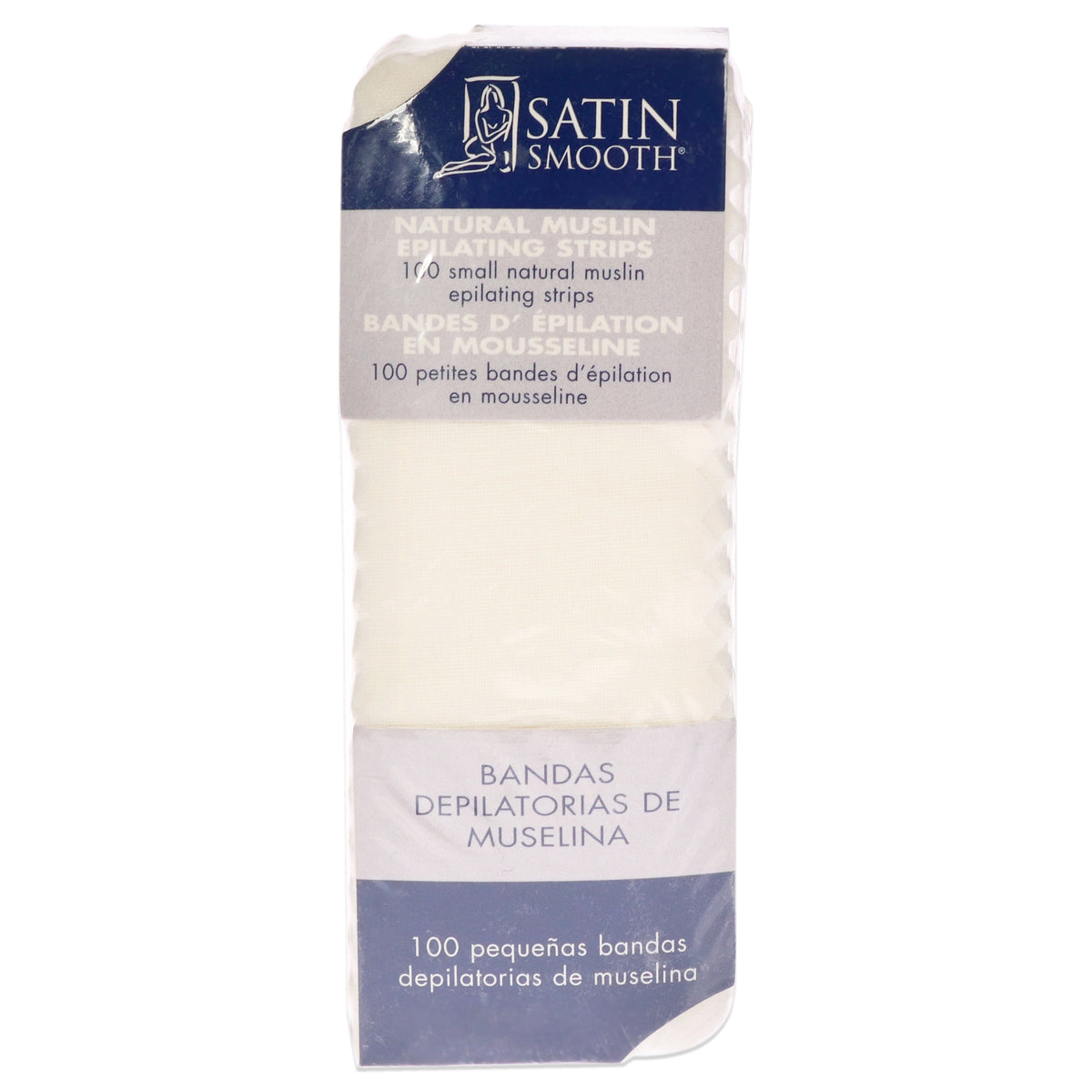 Small Muslin Epilating Strips by Satin Smooth for Women - 100 Pc Strips