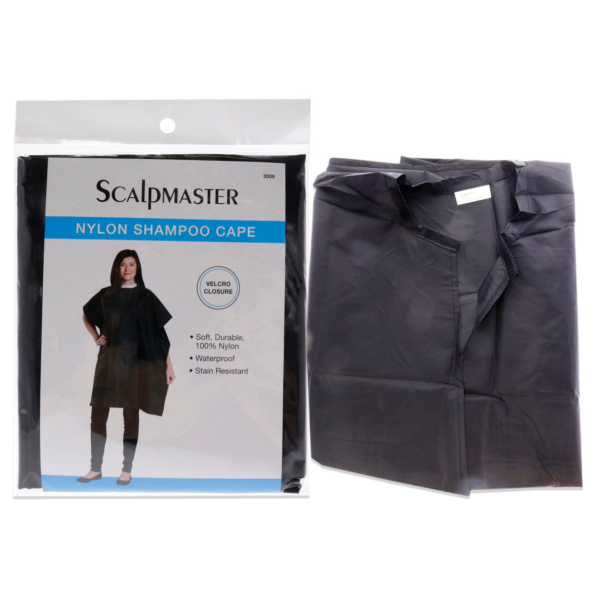 Nylon Shampoo Cape - Black by Scalpmaster for Unisex - 1 Pc Apron
