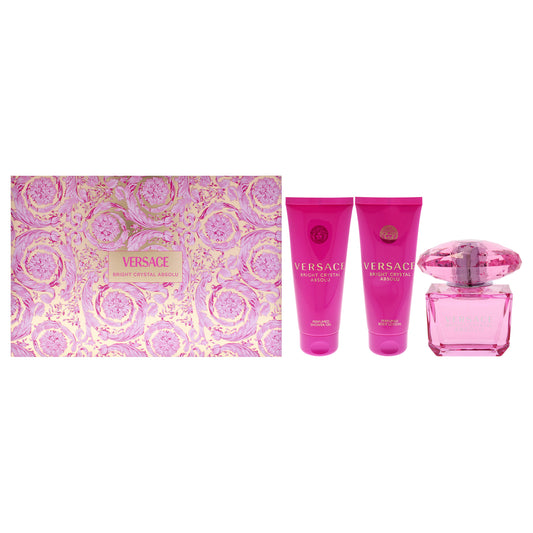 Versace Bright Crystal Absolu 4 Pc Gift Set 3oz EDP Spray