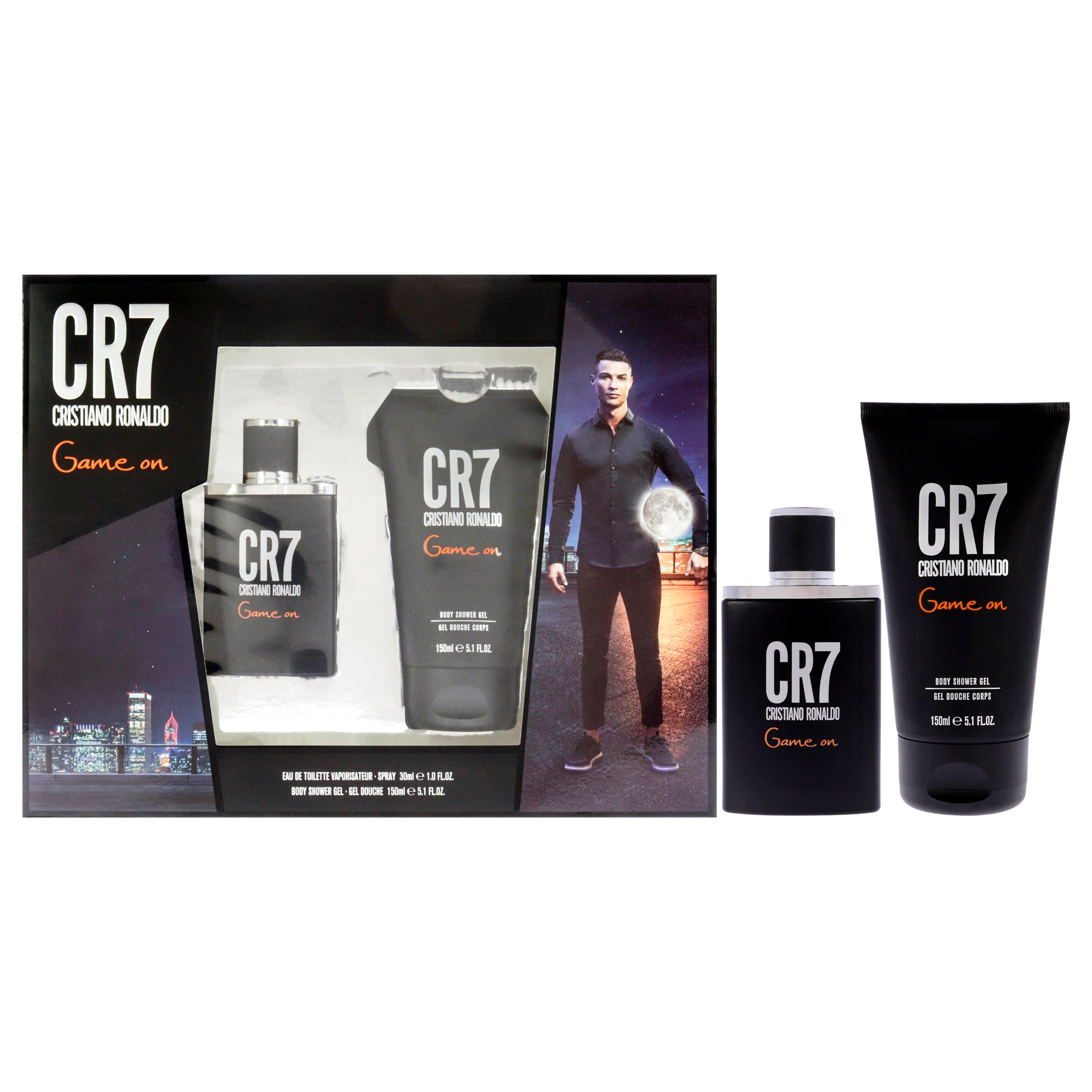 CR7 Game On by Cristiano Ronaldo for Men - 2 Pc Gift Set 1oz EDT Spray, 5.1oz Shower Gel