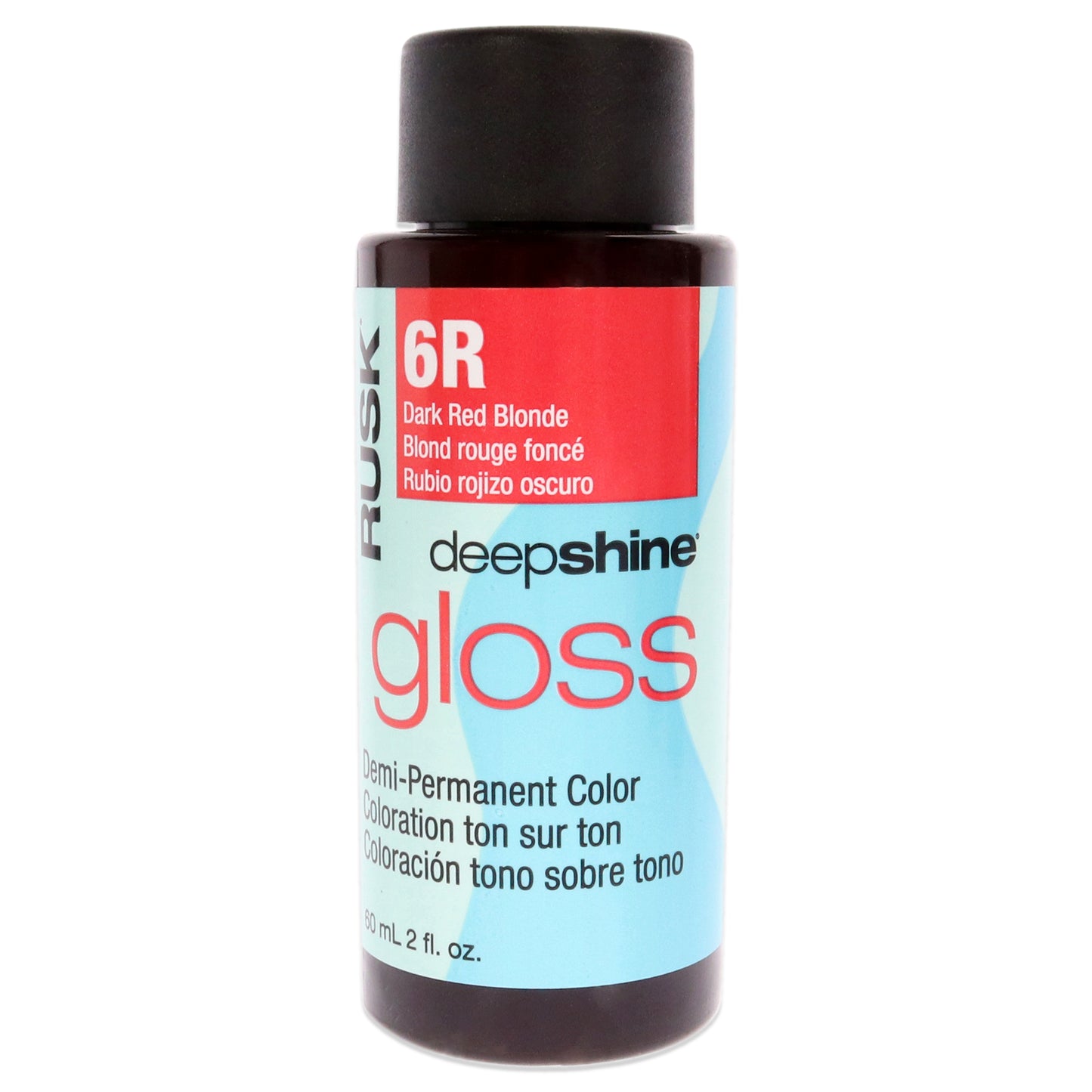 Deepshine Gloss Demi-Permanent Color - 6R Dark Red Blonde by Rusk for Unisex - 2 oz Hair Color