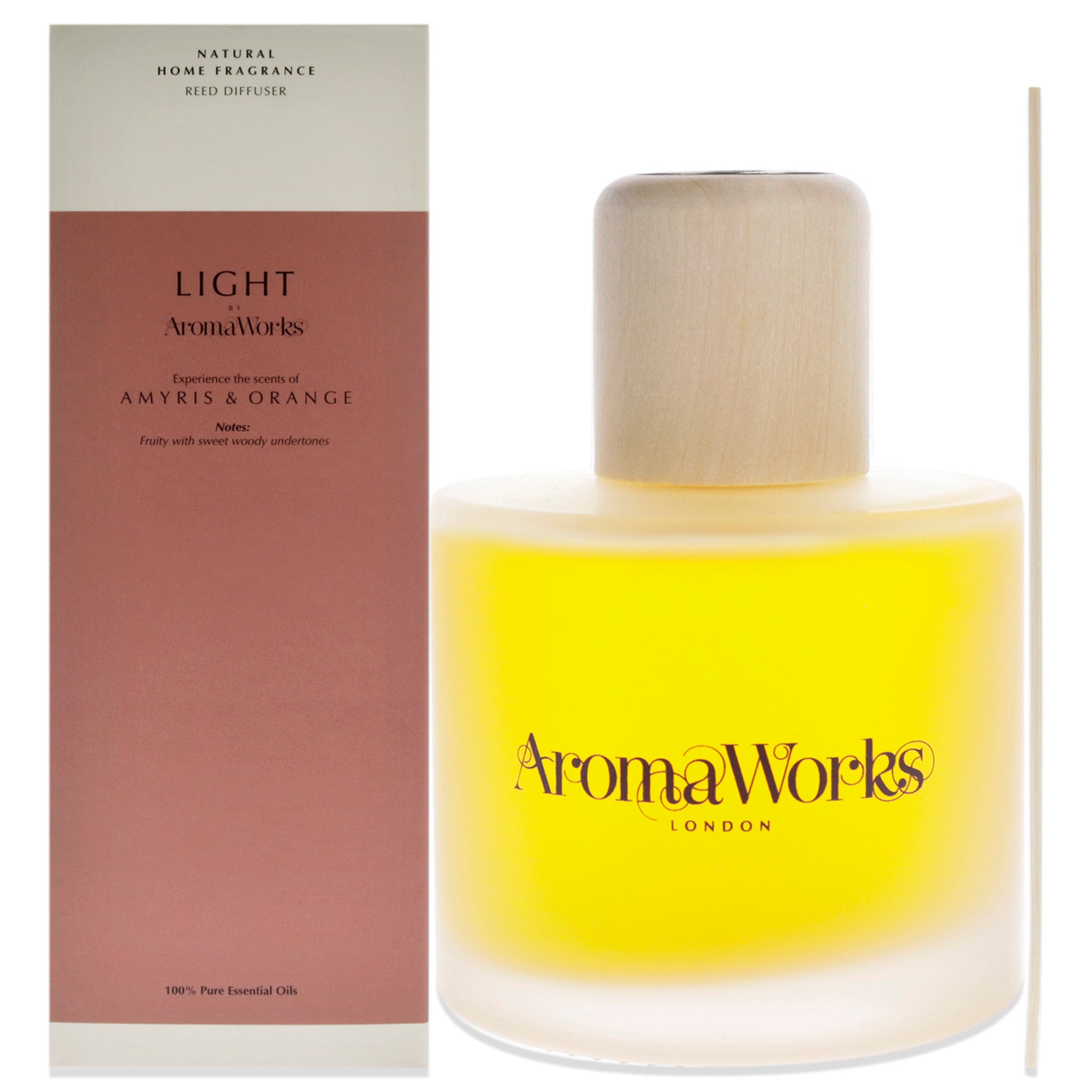 Light Range Reed Diffuser - Amyris and Orange by Aromaworks for Unisex - 6.76 oz Reed Diffuser