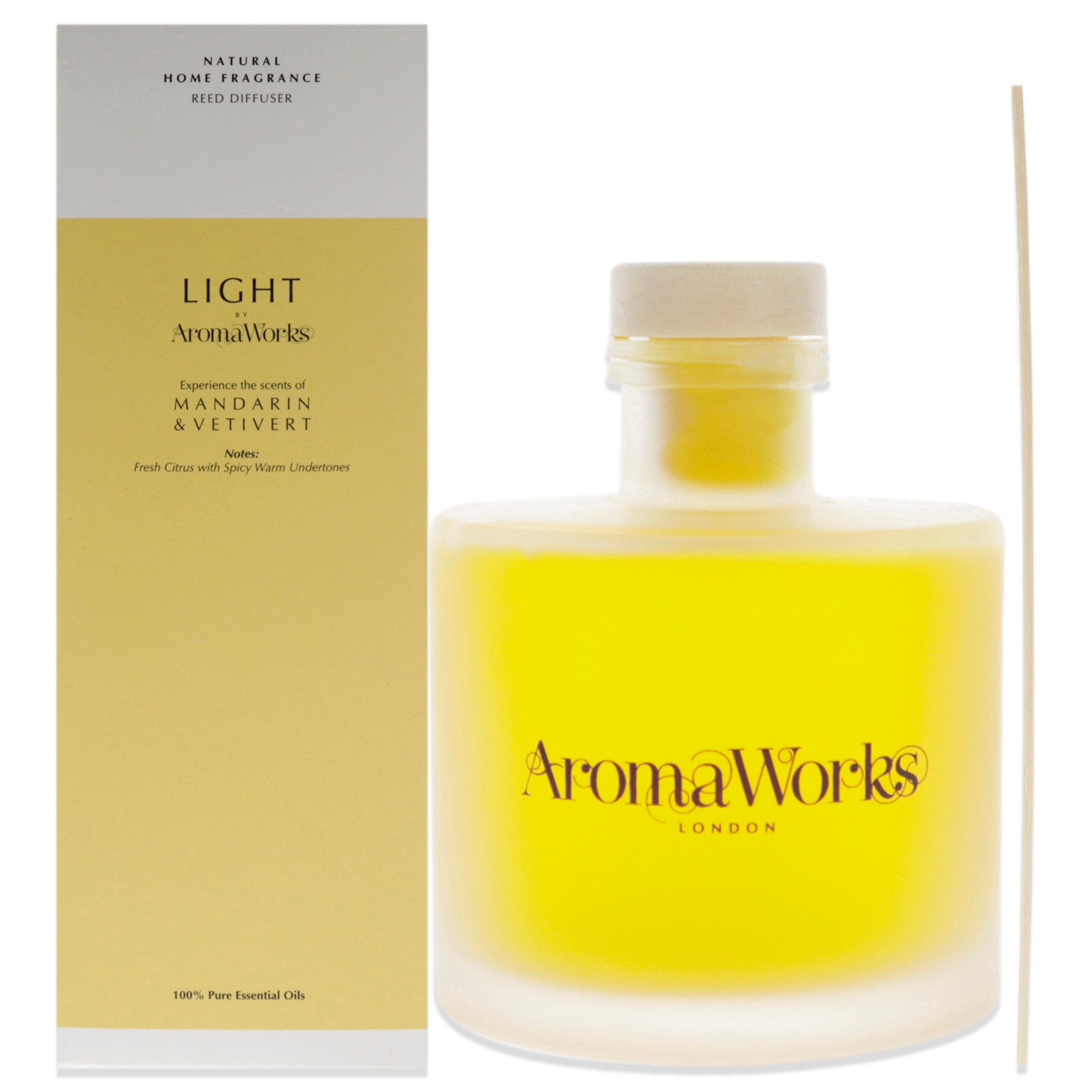 Light Range Reed Diffuser - Mandarin and Vetivert by Aromaworks for Unisex - 6.76 oz Reed Diffuser