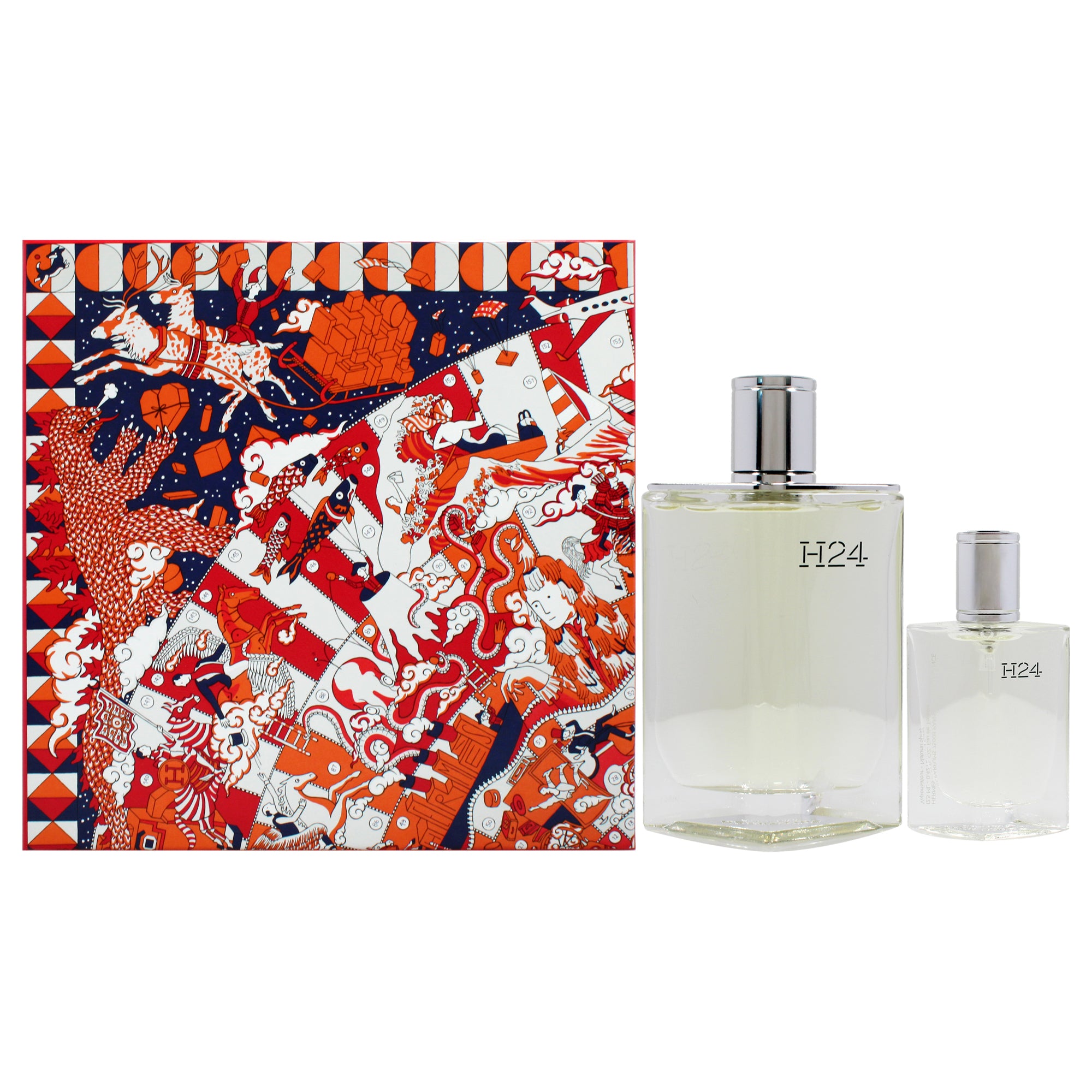 H24 by Hermes for Men - 2 Pc Gift Set 3.3oz EDT Spray (Refillable), 0.42oz EDT Spray (Mini)