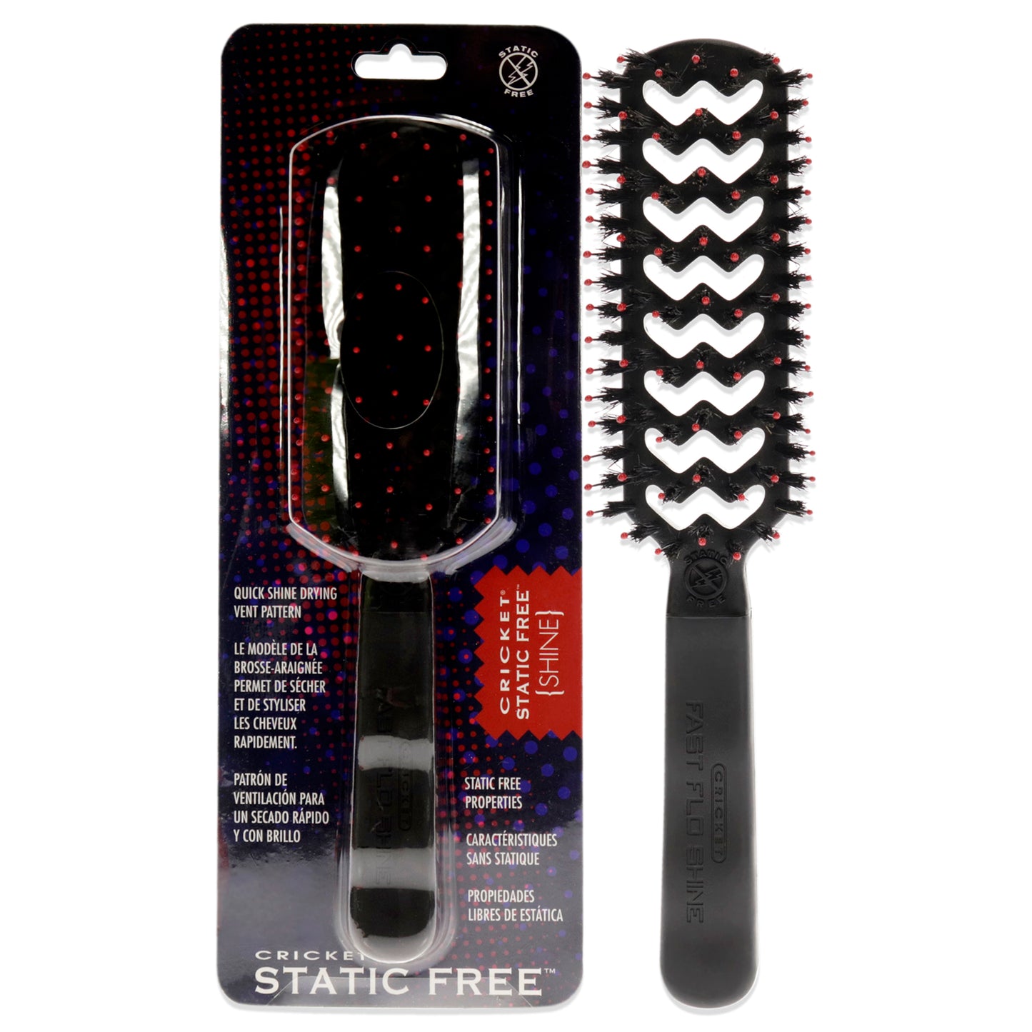 Static Free Fast Flo - Shine by Cricket for Unisex - 1 Pc Hair Brush