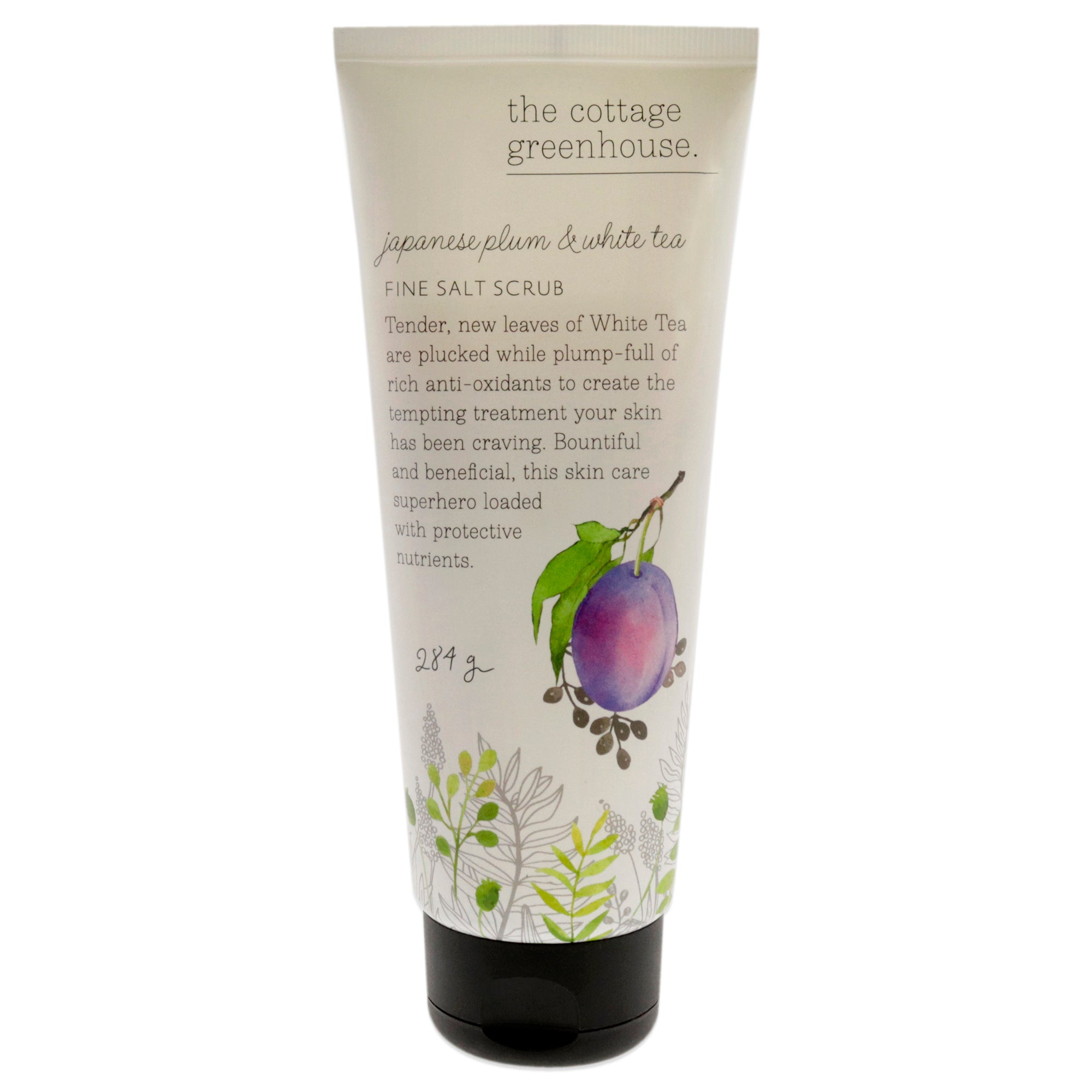 Fine Salt Scrub - Japanese Plum and White Tea by The Cottage Greenhouse for Unisex - 10 oz Scrub