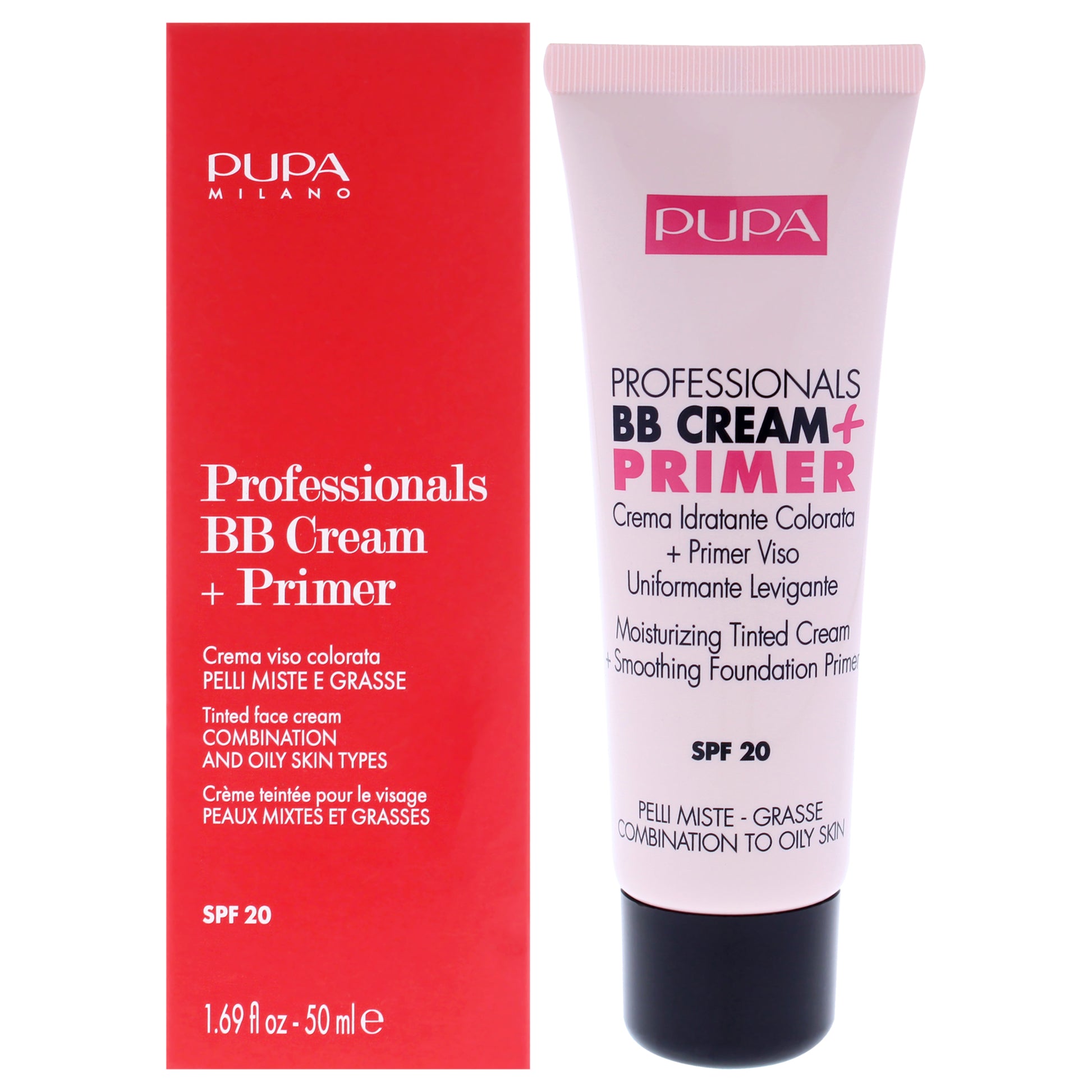 Professionals BB Cream Plus Primer SPF 20 - 001 Nude - Combination To Oily Skin by Pupa Milano for Women - 1.69 oz Primer