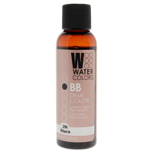 Watercolors BB Demi-Permanent Hair Color - 2N Black by Tressa for Unisex - 2 oz Hair Color