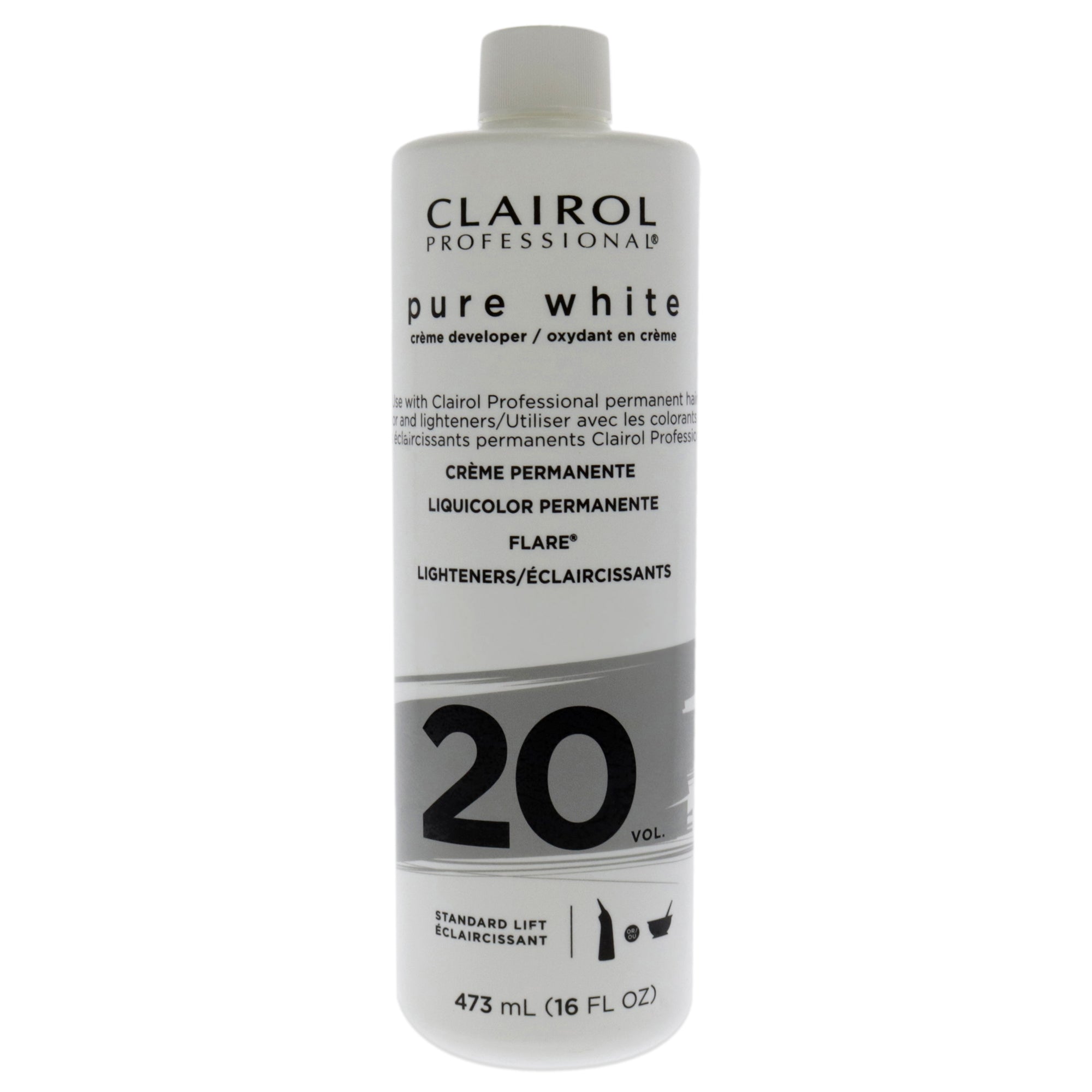 Pure White 20 Volume Creme Developer by Clairol for Unisex - 16 oz Lightener