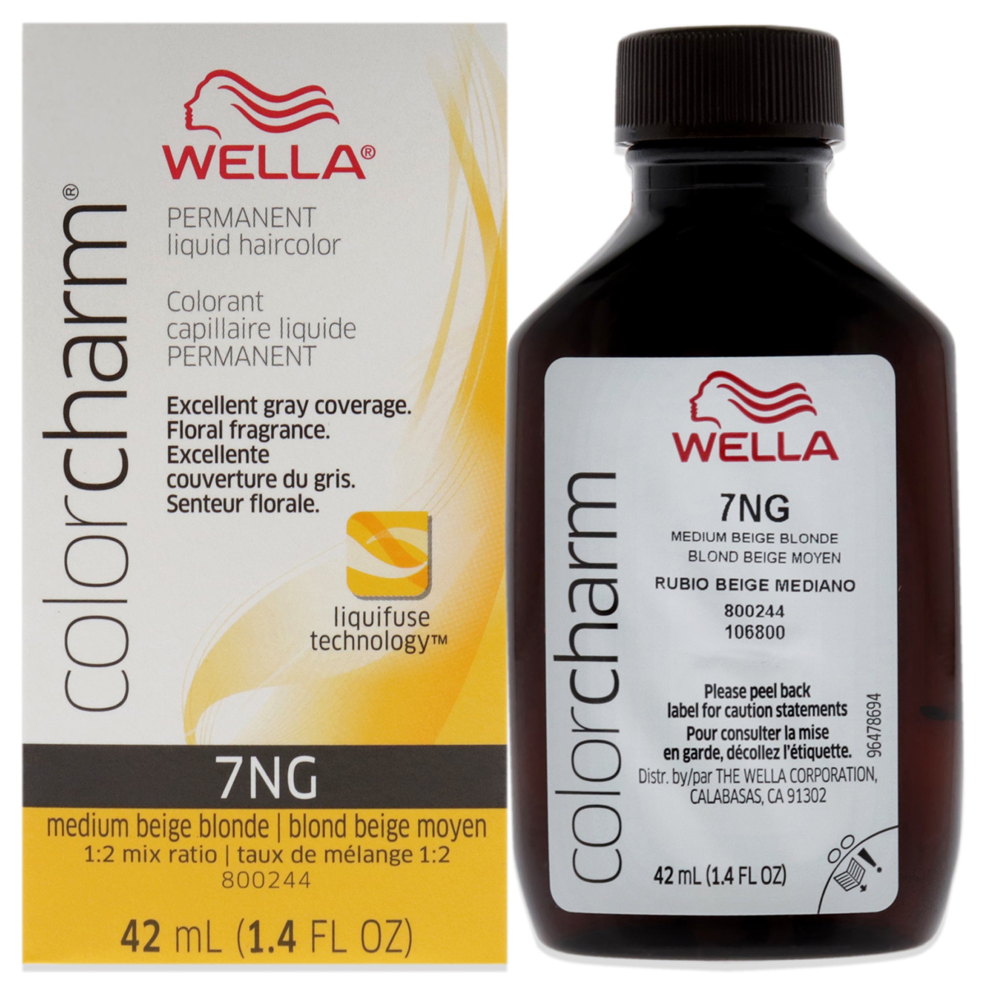 Color Charm Permanent Liquid Hair Color - 7NG Medium Beige Blande by Wella for Unisex - 1.42 oz Hair Color