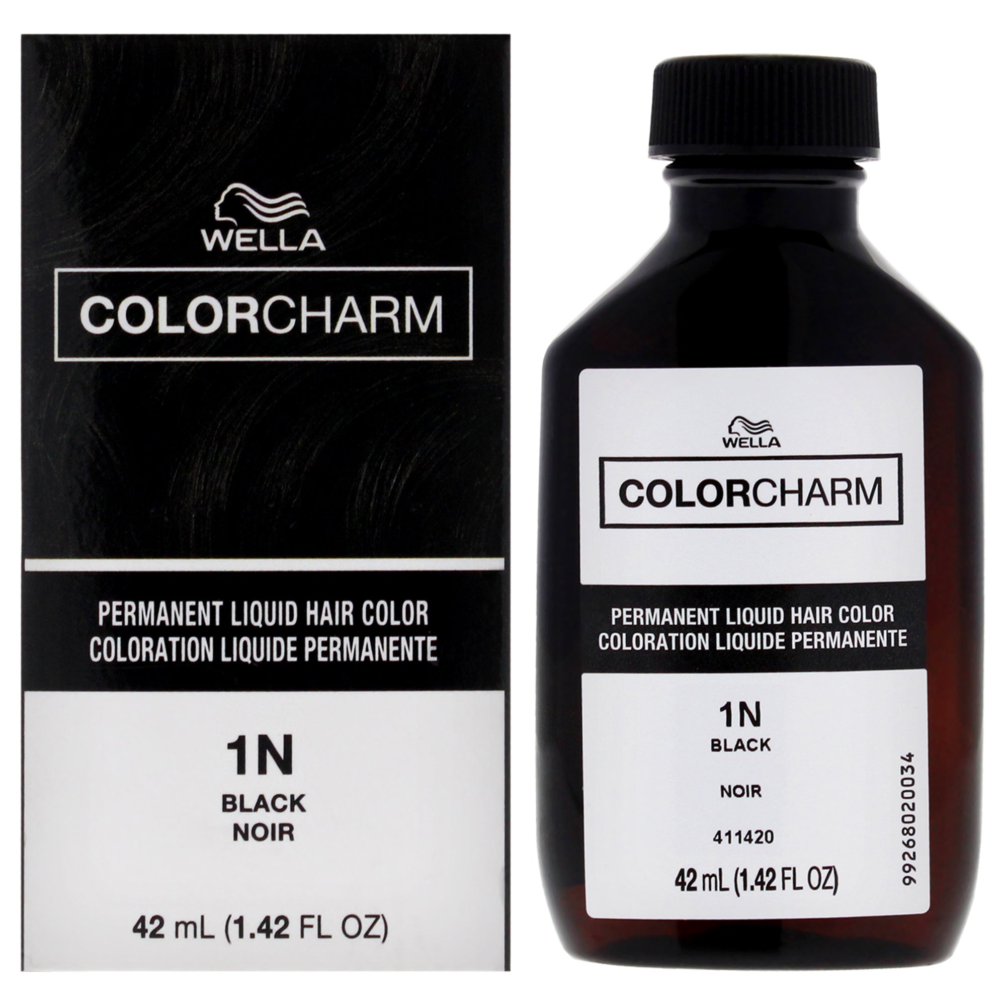 Color Charm Permanent Liquid Hair Color - 1N 051 Black by Wella for Unisex - 1.42 oz Hair Color