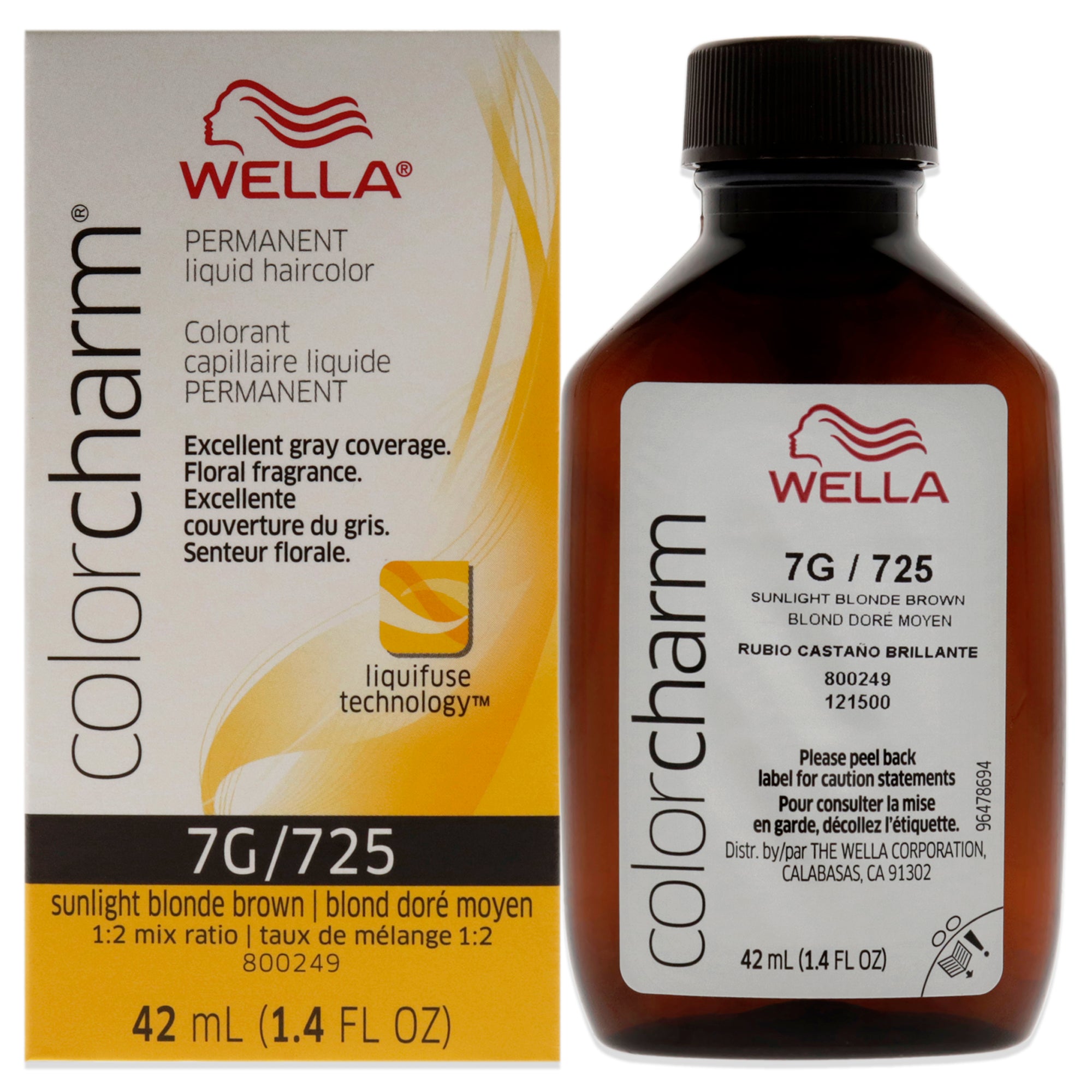 Color Charm Permanent Liquid Hair Color - 725 7G Sunlight Blonde Brown by Wella for Unisex - 1.42 oz Hair Color