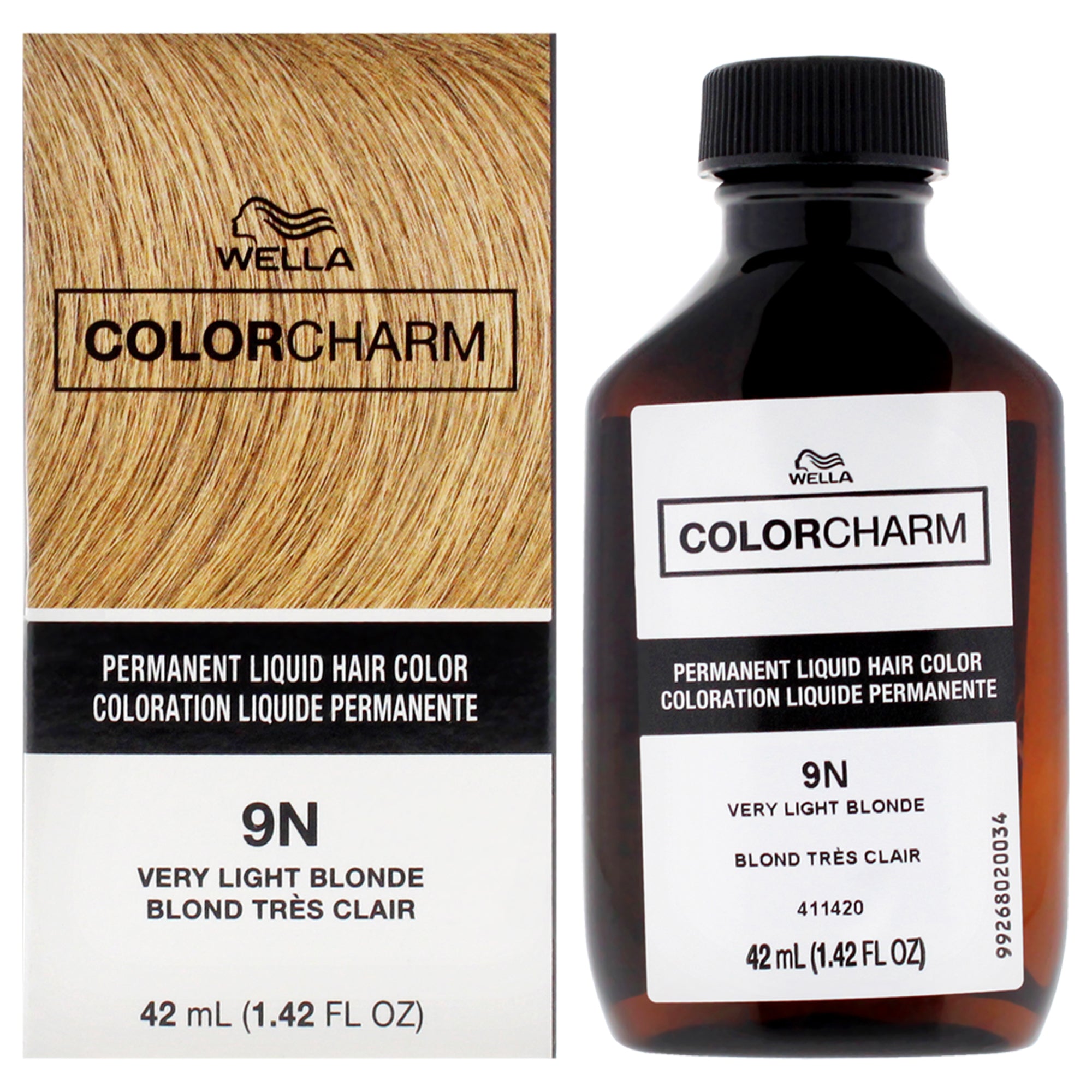 Color Charm Permanent Liquid Hair Color - 9N Very Light Blonde by Wella for Unisex - 1.42 oz Hair Color