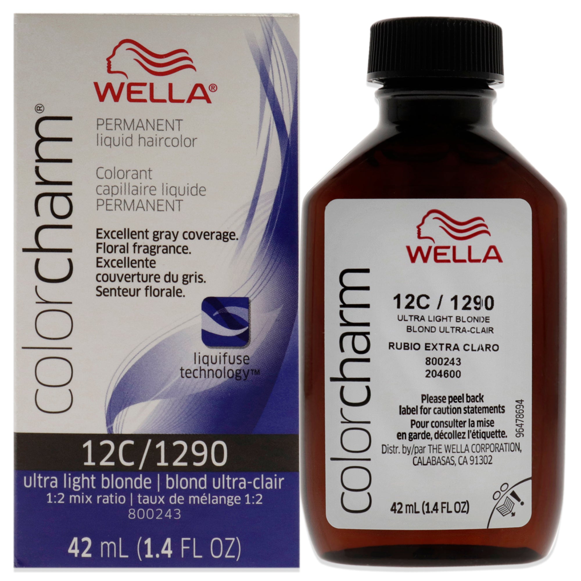 Color Charm Permanent Liquid Hair Color - 1290 12C Ultra Light Blonde by Wella for Unisex - 1.42 oz Hair Color