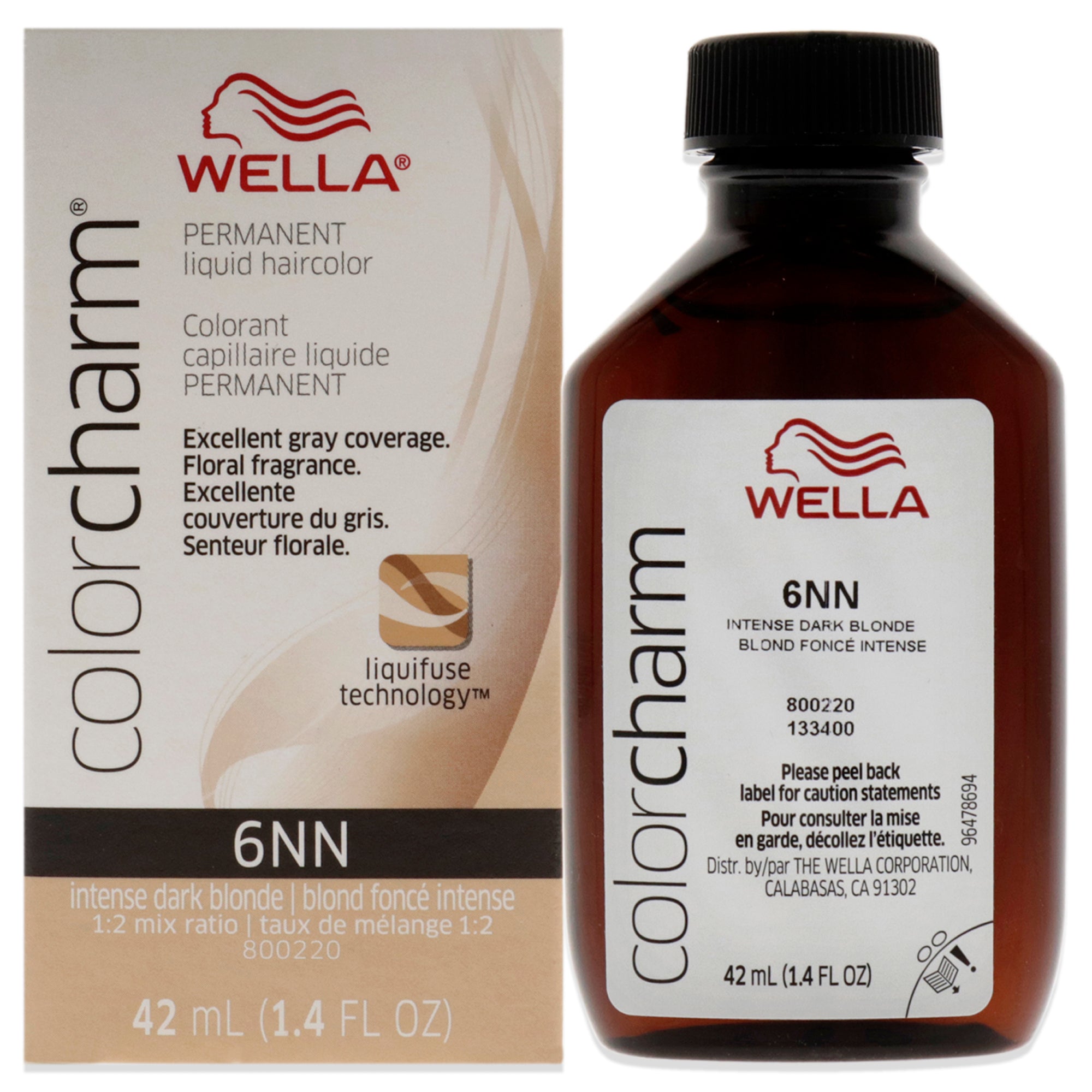 Color Charm Permanent Liquid Hair Color - 6NN Intense Dark Blonde by Wella for Unisex - 1.42 oz Hair Color