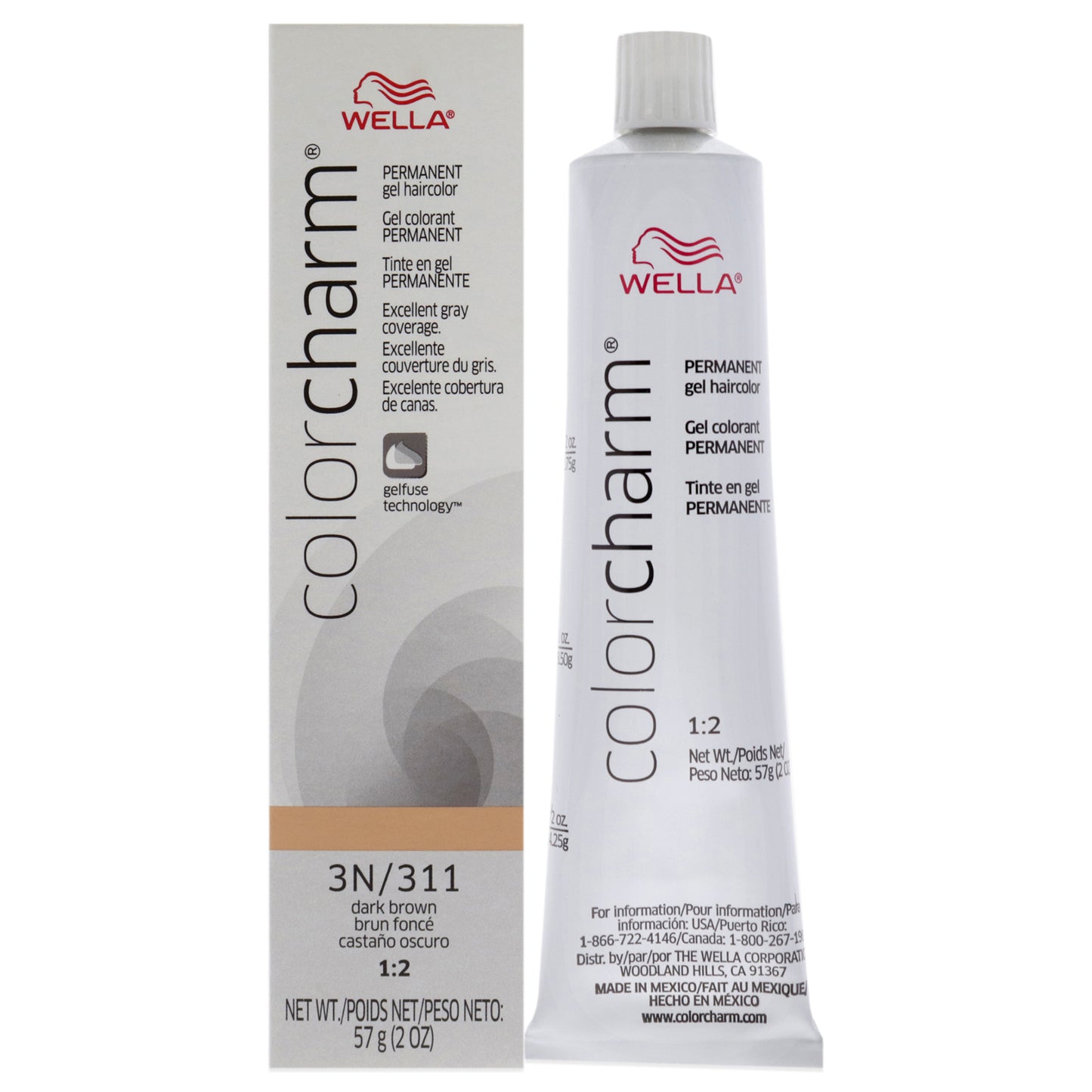 Color Charm Permanent Hair Color Gel - 311 3N Dark Brown by Wella for Unisex - 2 oz Hair Color