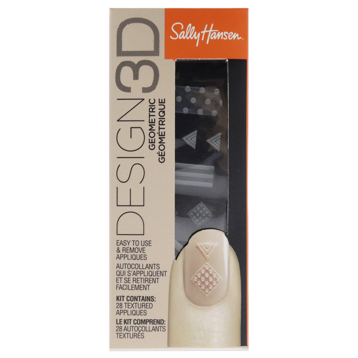 Design 3D Nail Sticker - 300 Geometric by Sally Hansen for Women -28 Pc Sticker