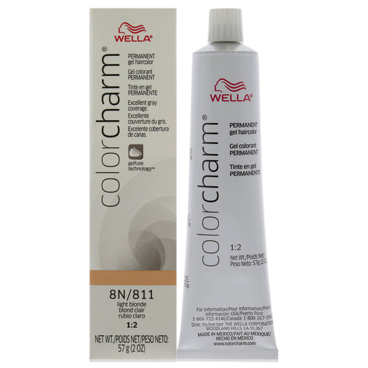 Color Charm Permanent Hair Color Gel - 811 8N Light Blonde by Wella for Unisex - 2 oz Hair Color