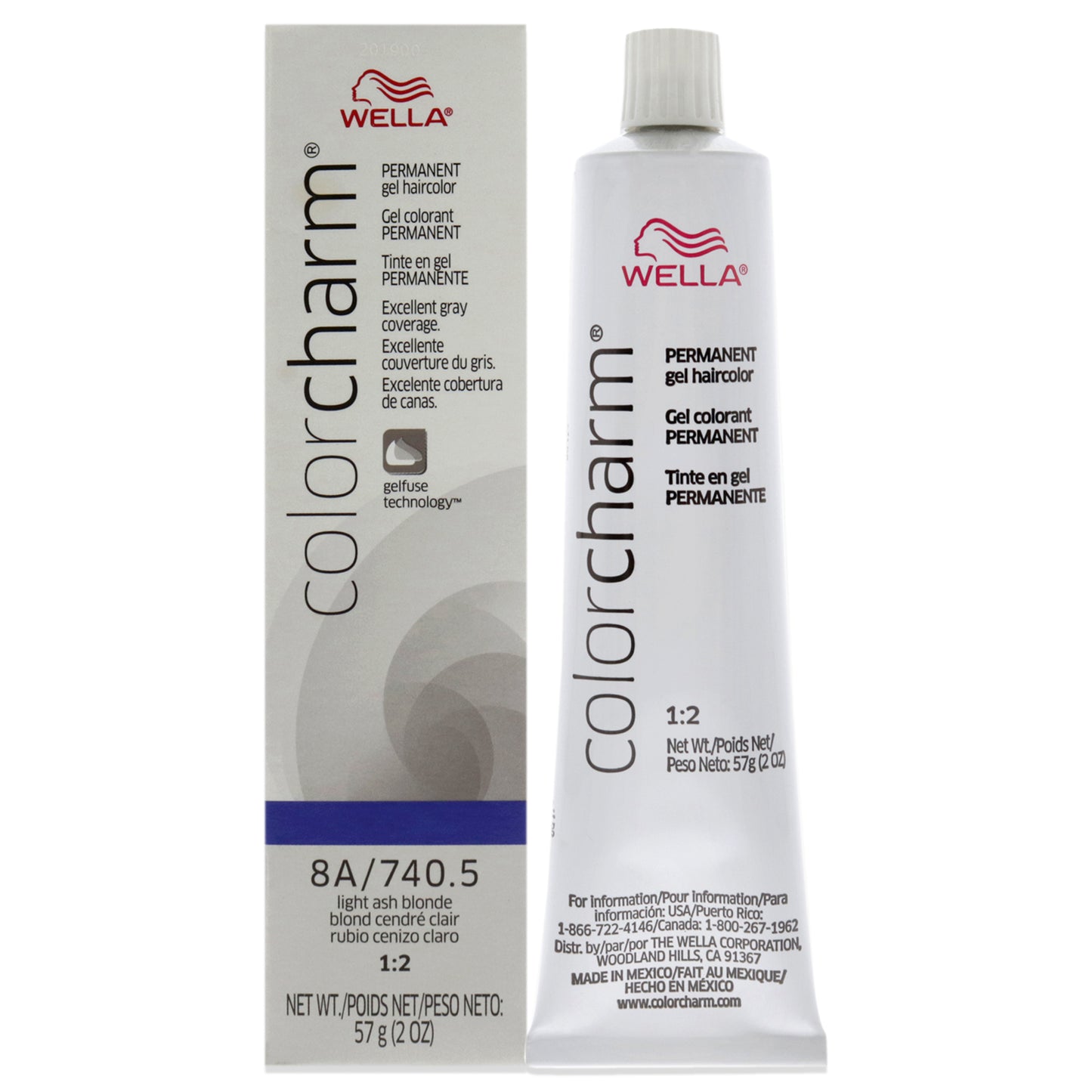 Color Charm Permanent Hair Color Gel - 740.5 8A Light Ash Blonde by Wella for Unisex - 2 oz Hair Color
