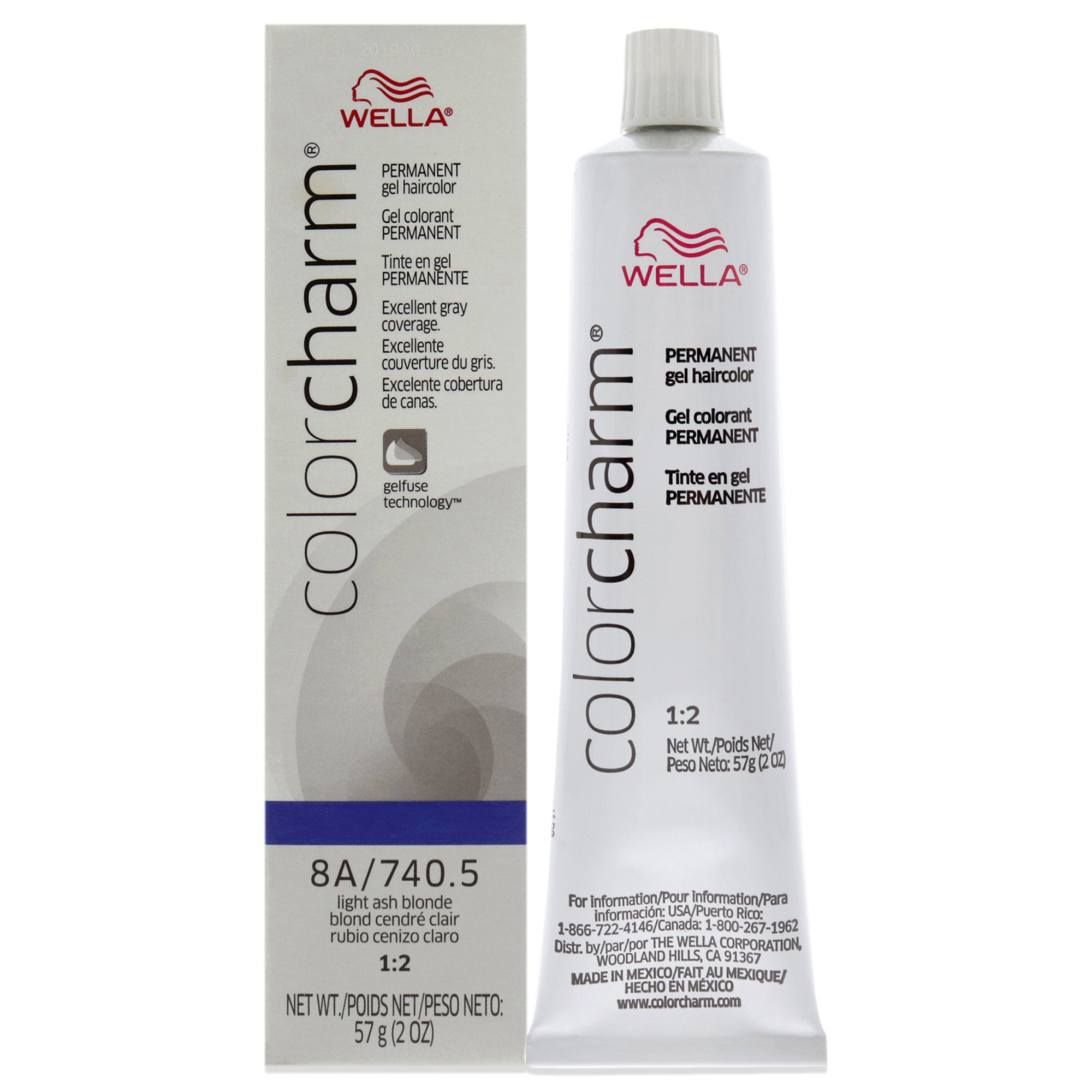 Color Charm Permanent Hair Color Gel - 740.5 8A Light Ash Blonde by Wella for Unisex - 2 oz Hair Color