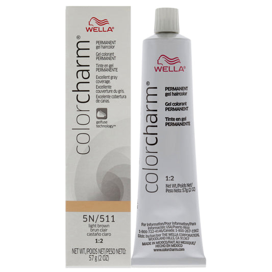 Color Charm Permanent Hair Color Gel - 5N 511 Light Brown by Wella for Unisex - 2 oz Hair Color