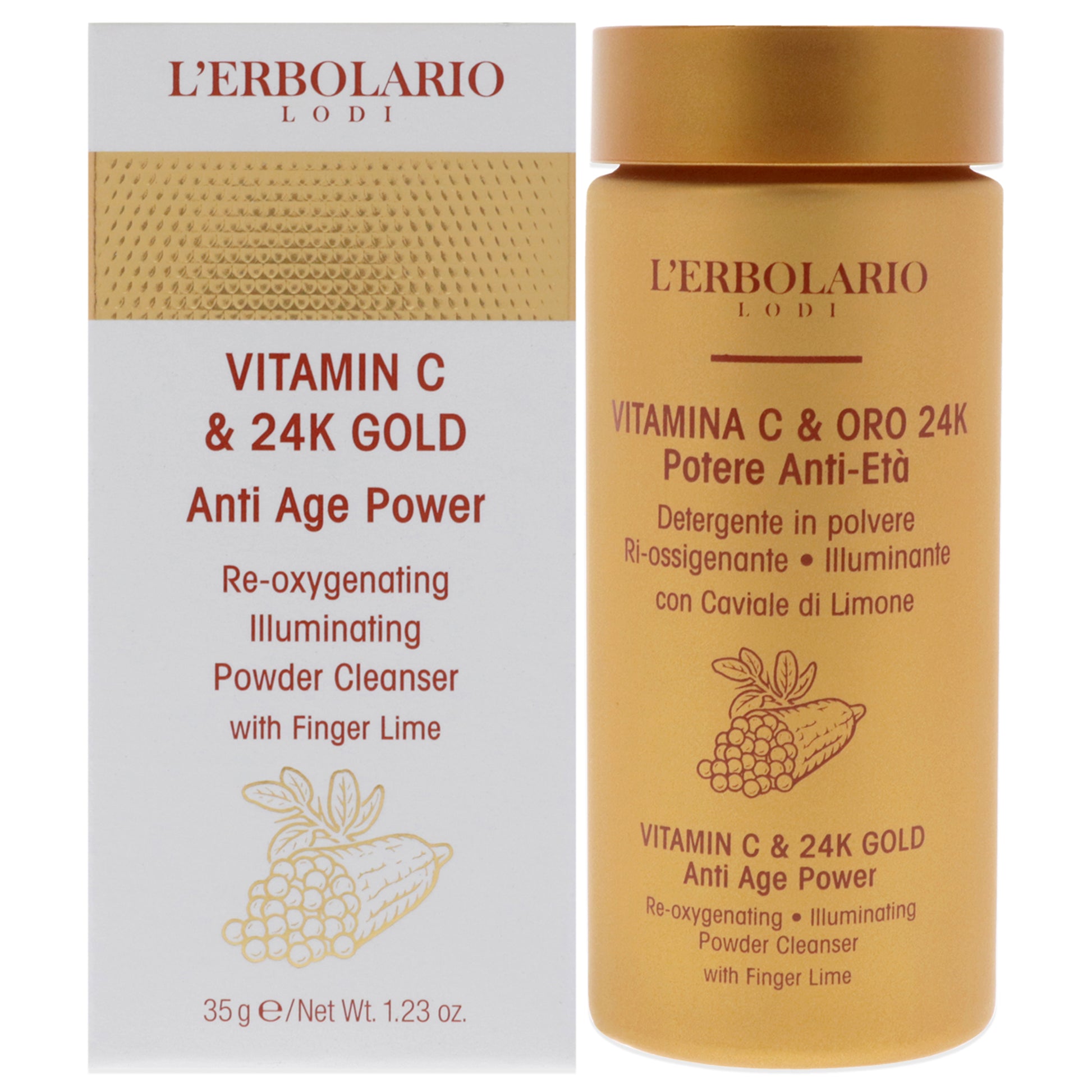 Vitamin C And 24K Gold Anti-Age Power by LErbolario for Women - 1.23 oz Cleanser