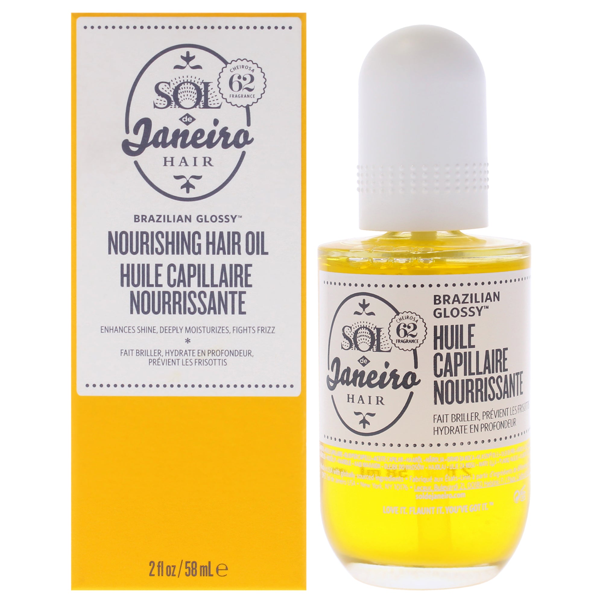Brazilian Glossy Nourishing Hair Oil by Sol de Janeiro for Unisex - 2 oz Oil