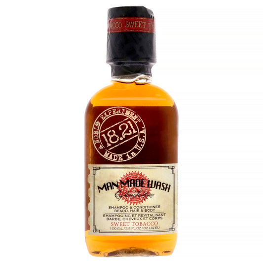 Man Made Wash - Sweet Tobacco by 18.21 Man Made for Men - 3.4 oz 3-In-1 Shampoo, Conditioner and Body Wash