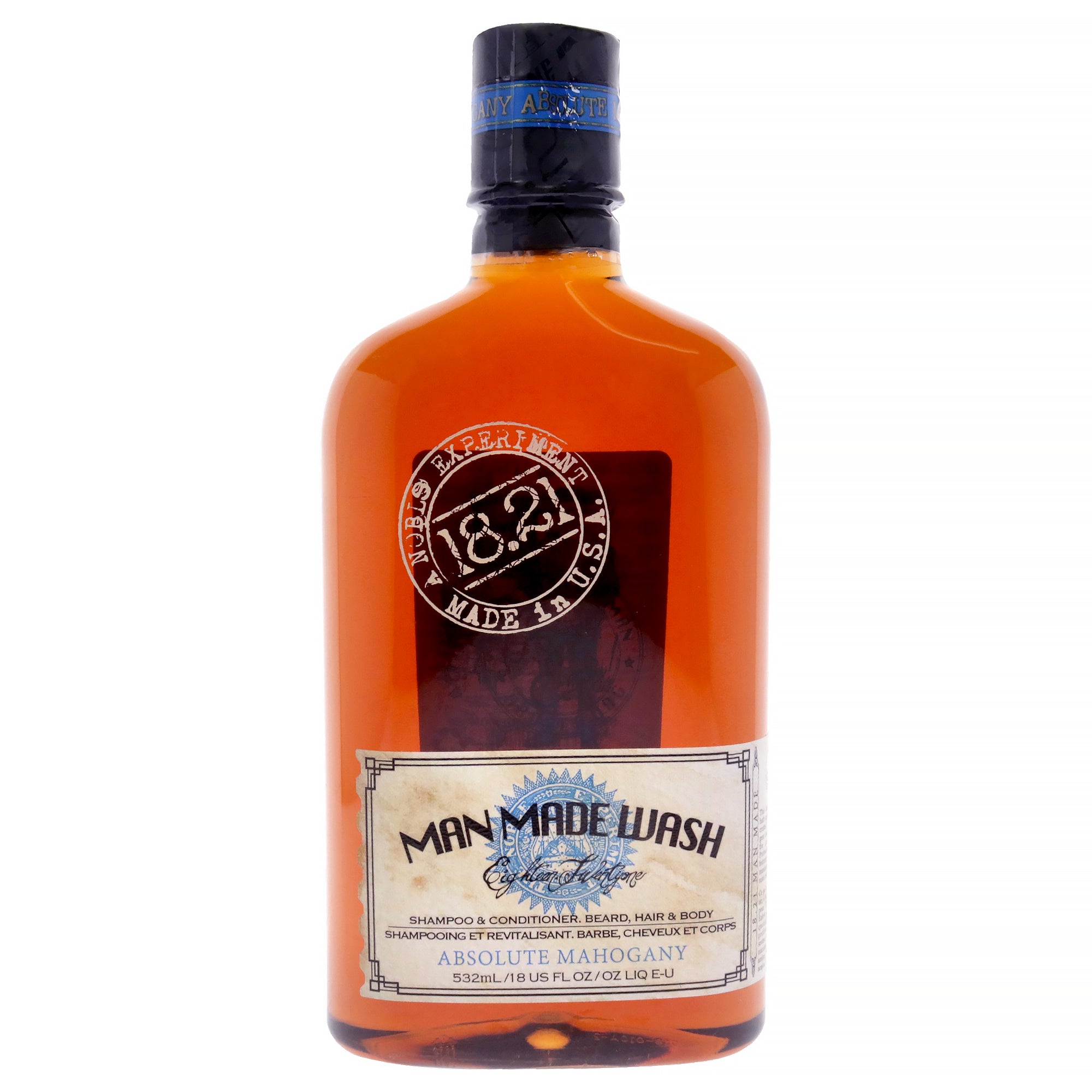 3-In-1 Man Made Wash - Absolute Mahogany by 18.21 Man Made for Men - 18 oz Shampoo, Conditioner and Body Wash