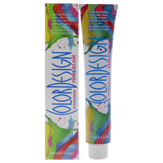 Fun and Glam Demi-Permanent Hair Color - Carribean Turquoise by ColorDesign for Unisex - 3.4 oz Hair Color