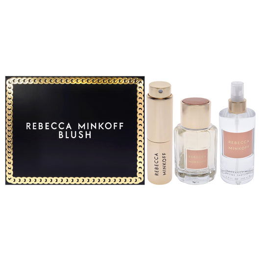 Rebecca Minkoff Blush Spring 2023 by Rebecca Minkoff for Women - 3 Pc Gift Set 3.4oz EDP Spray, 0.47oz EDP Spray (Mini), 6.8oz Fragrance Mist