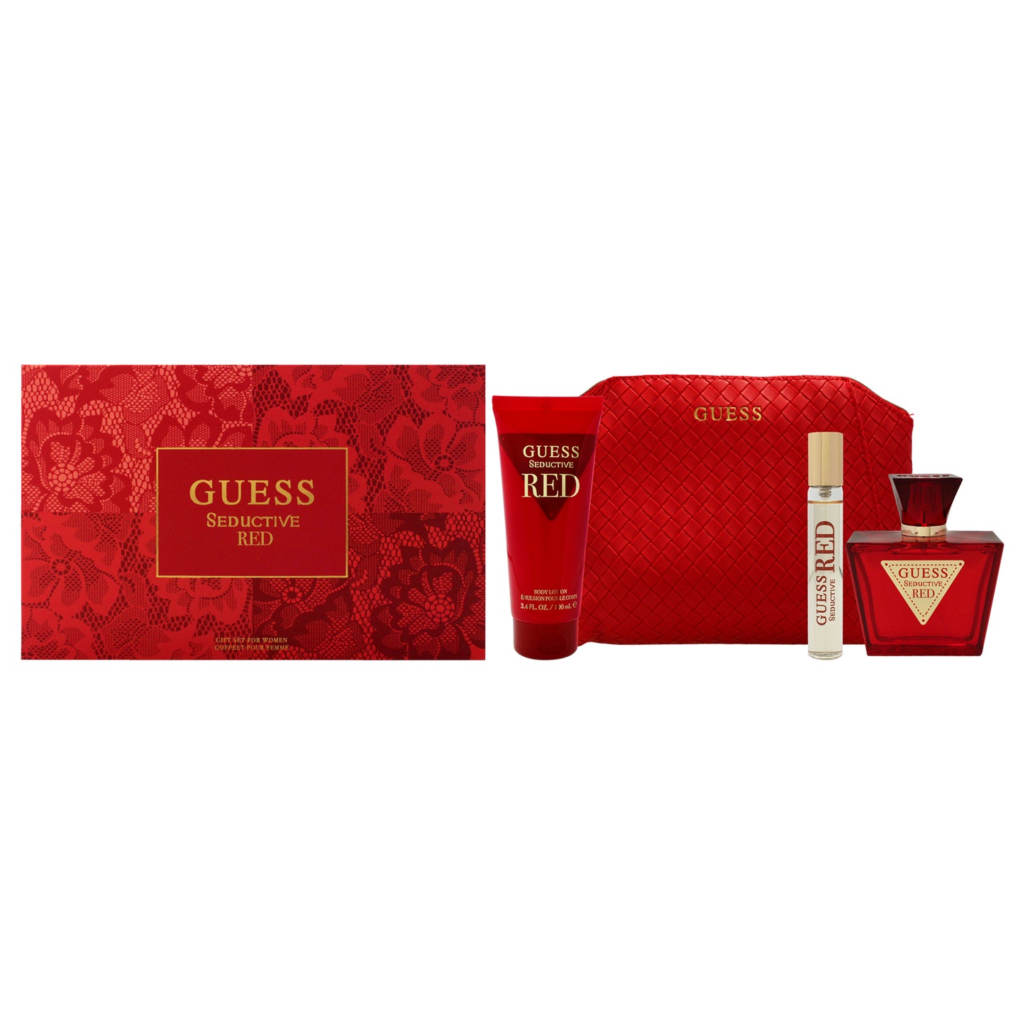 Guess Seductive Red 4 Pc Gift Set 2.5oz EDT Spray