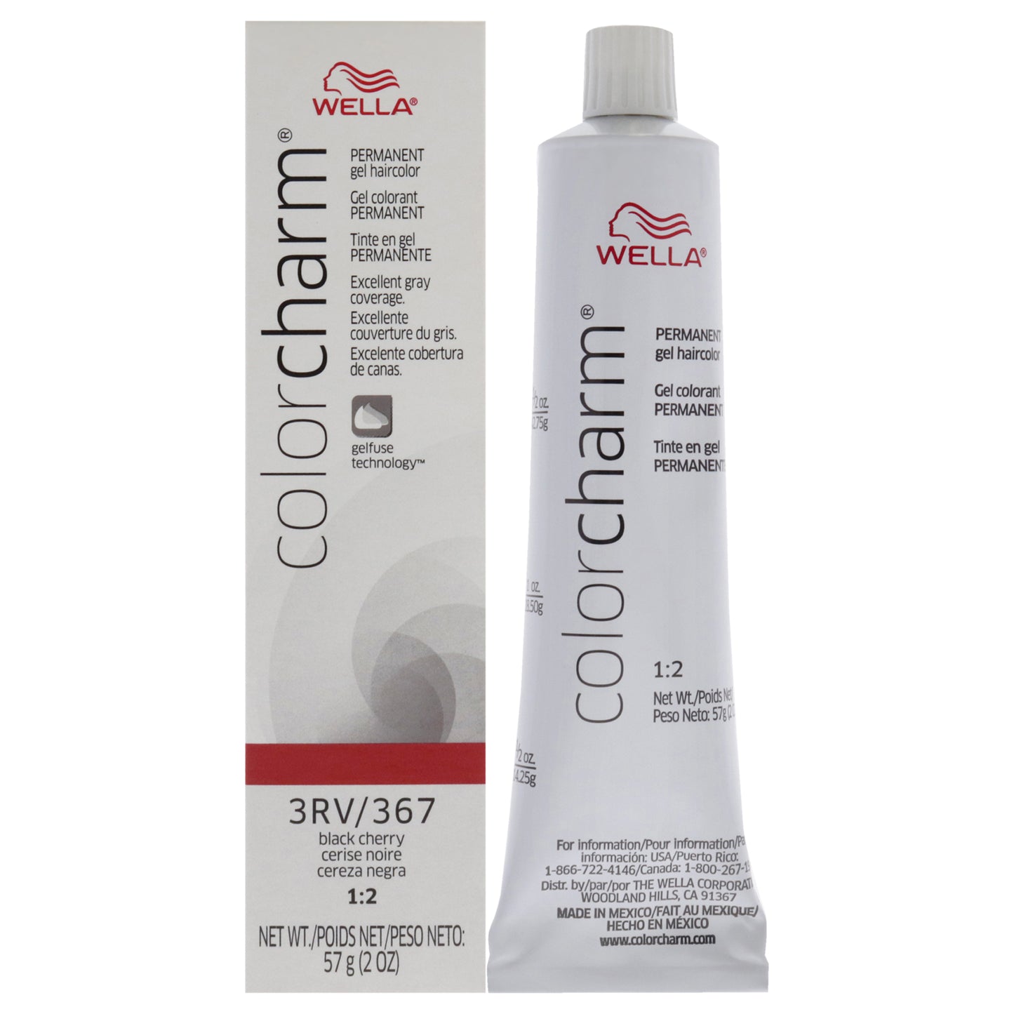 Color Charm Permanent Hair Color Gel - 3RV 367 Black Cherry by Wella for Unisex - 2 oz Hair Color