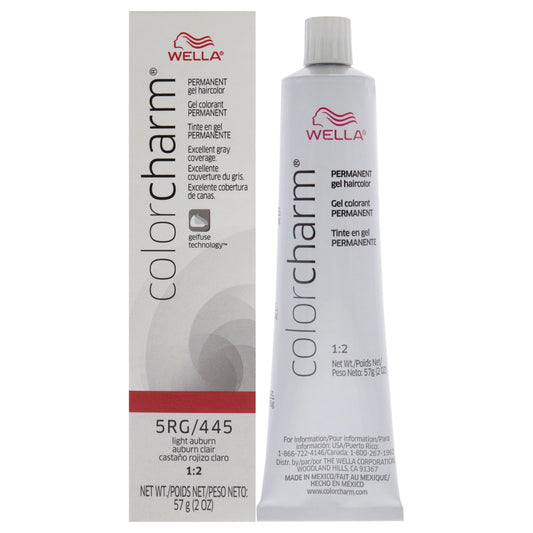 Color Charm Permanent Hair Color Gel - 5RG 445 Light Auburn by Wella for Unisex - 2 oz Hair Color