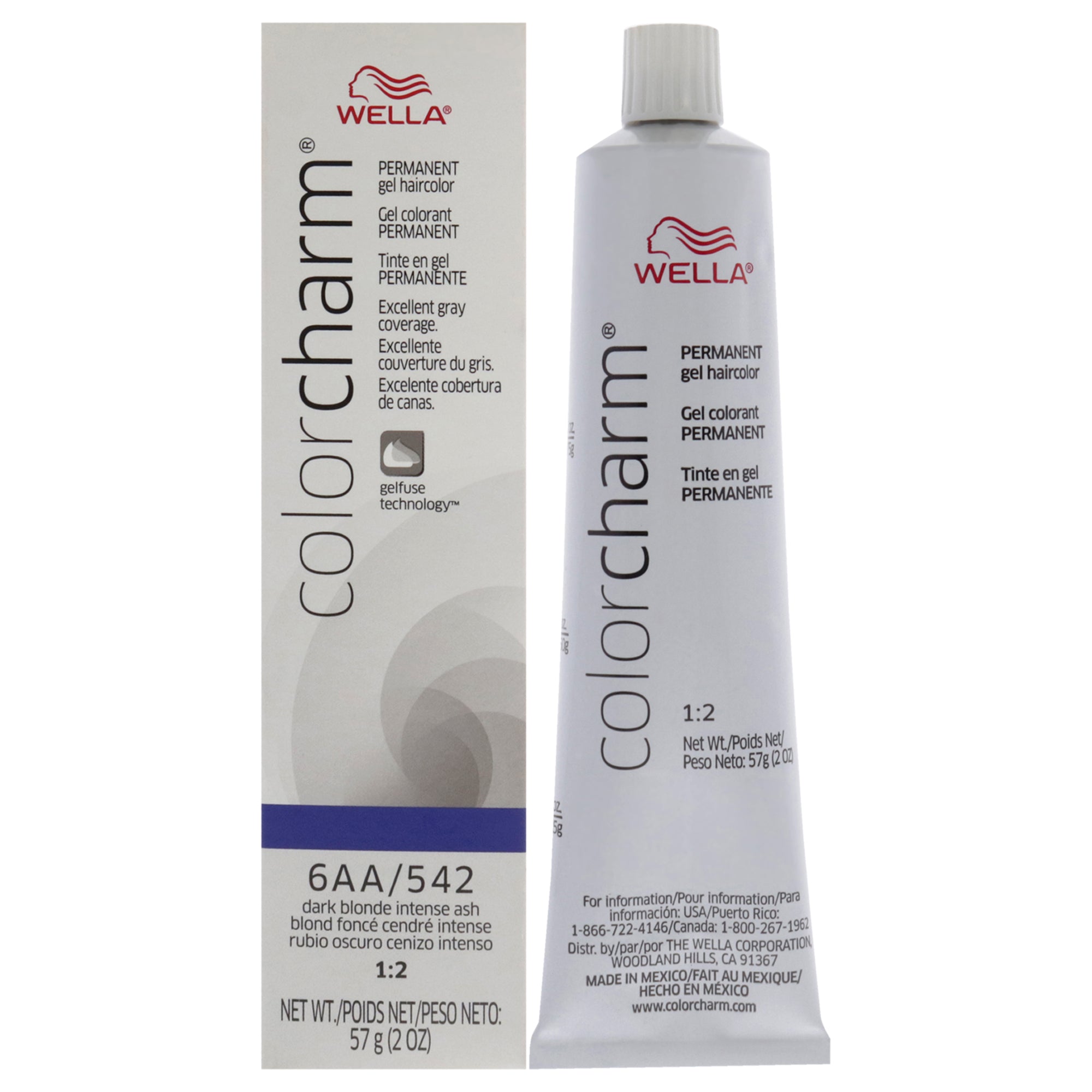 Color Charm Permanent Hair Color Gel - 6AA 542 Dark Blonde Intense Ash by Wella for Unisex - 2 oz Hair Color