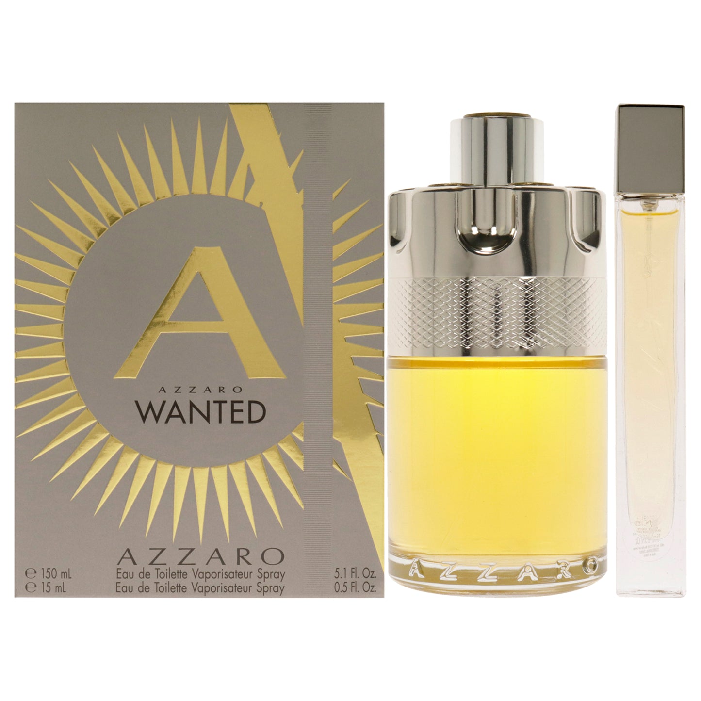 Azzaro Wanted by Azzaro for Men - 2 Pc Gift Set 5.1oz EDT Spray, 0.5oz EDT Spray