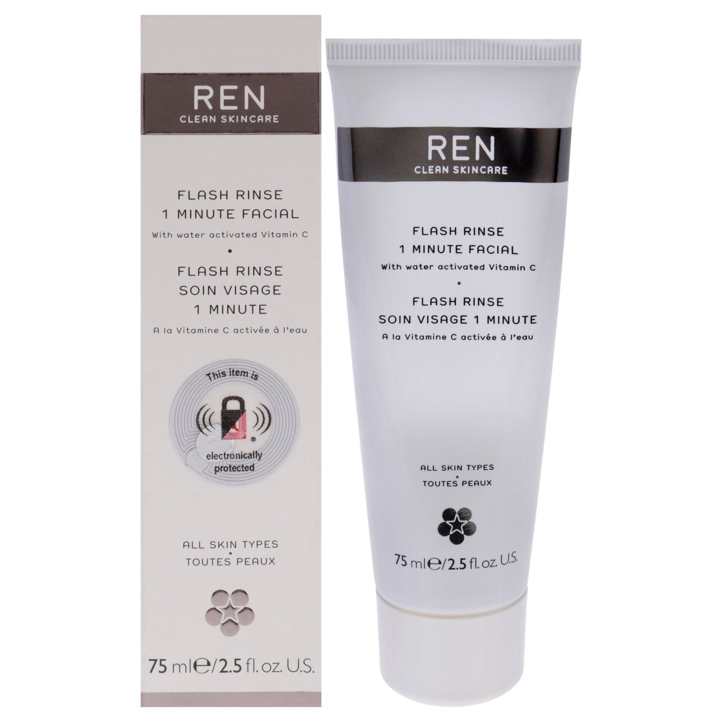 Flash Rinse 1 Minute Facial by REN for Unisex - 2.5 oz Rinse (Tester)