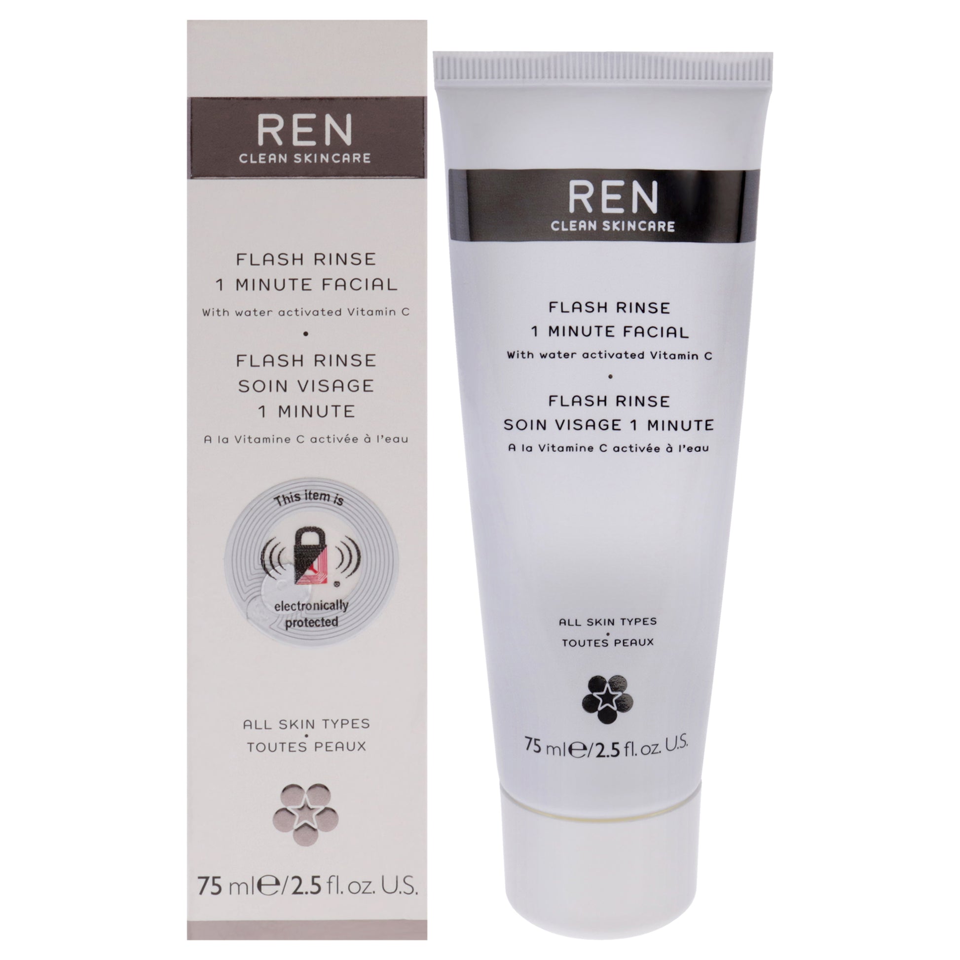 Flash Rinse 1 Minute Facial by REN for Unisex - 2.5 oz Rinse (Tester)