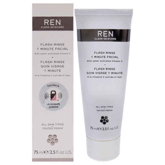 Flash Rinse 1 Minute Facial by REN for Unisex - 2.5 oz Rinse (Tester)