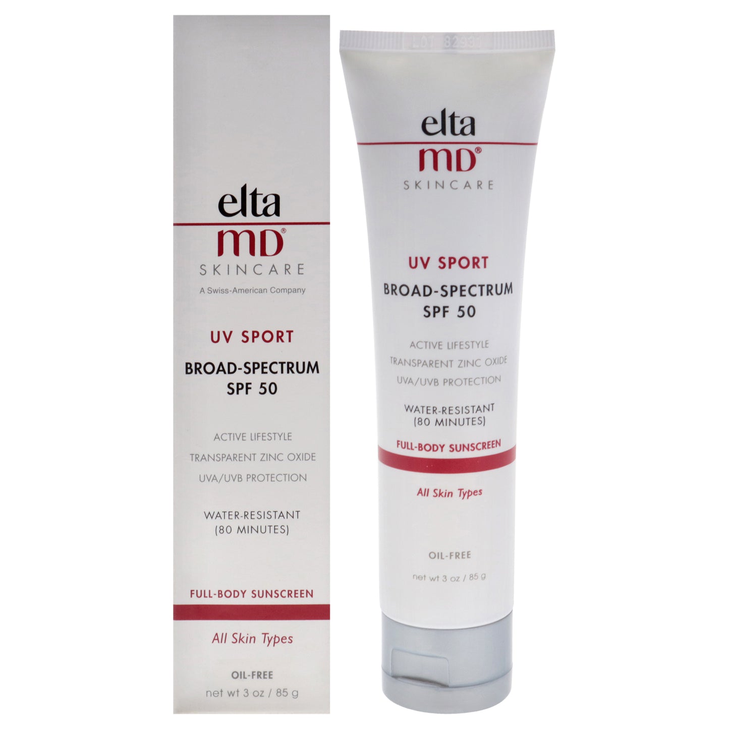 UV Sport Broad-Spectrum SPF 50 by EltaMD for Unisex - 3 oz Sunscreen (Tester)