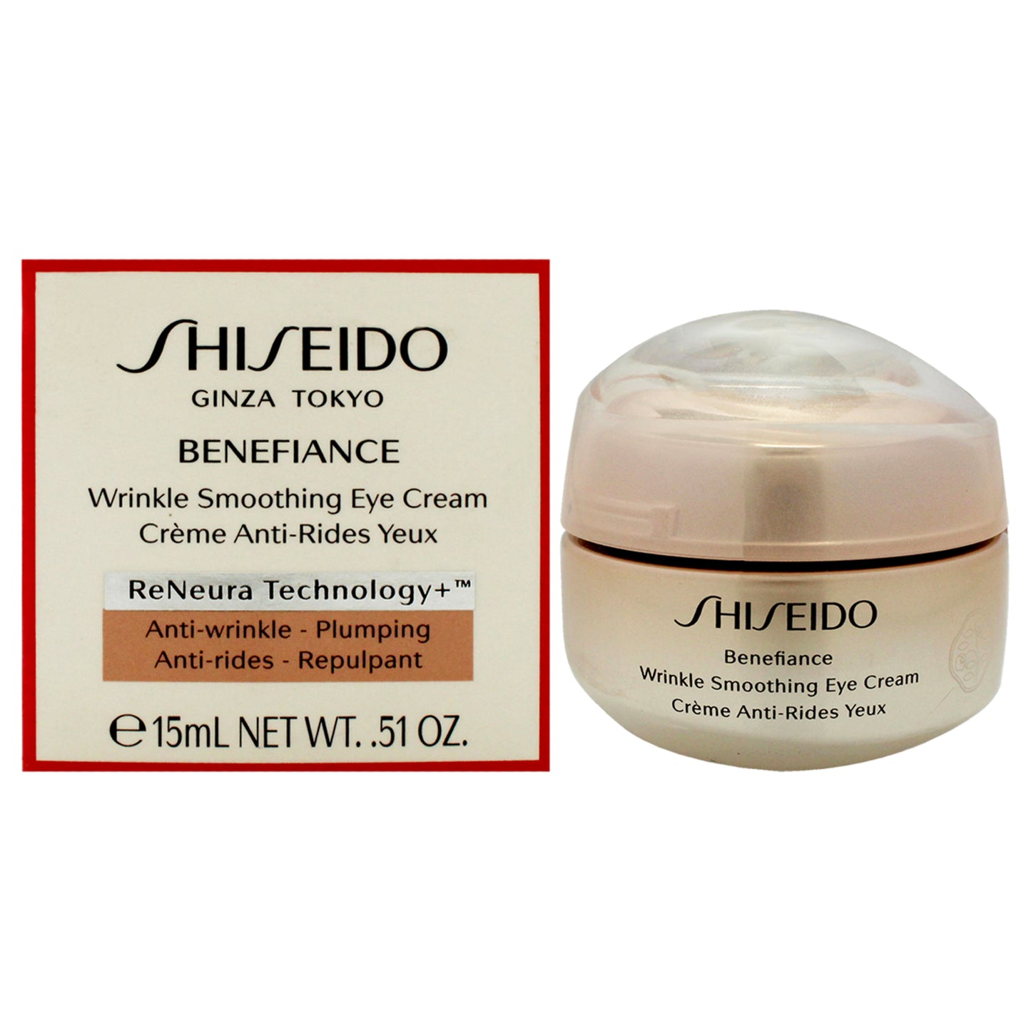 Benefiance Wrinkle Smoothing Eye Cream by Shiseido for Unisex - 0.51 oz Cream (Tester)