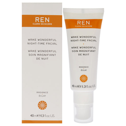 Wake Wonderful Night-Time Facial by REN for Unisex - 1.3 oz Treatment (Tester)