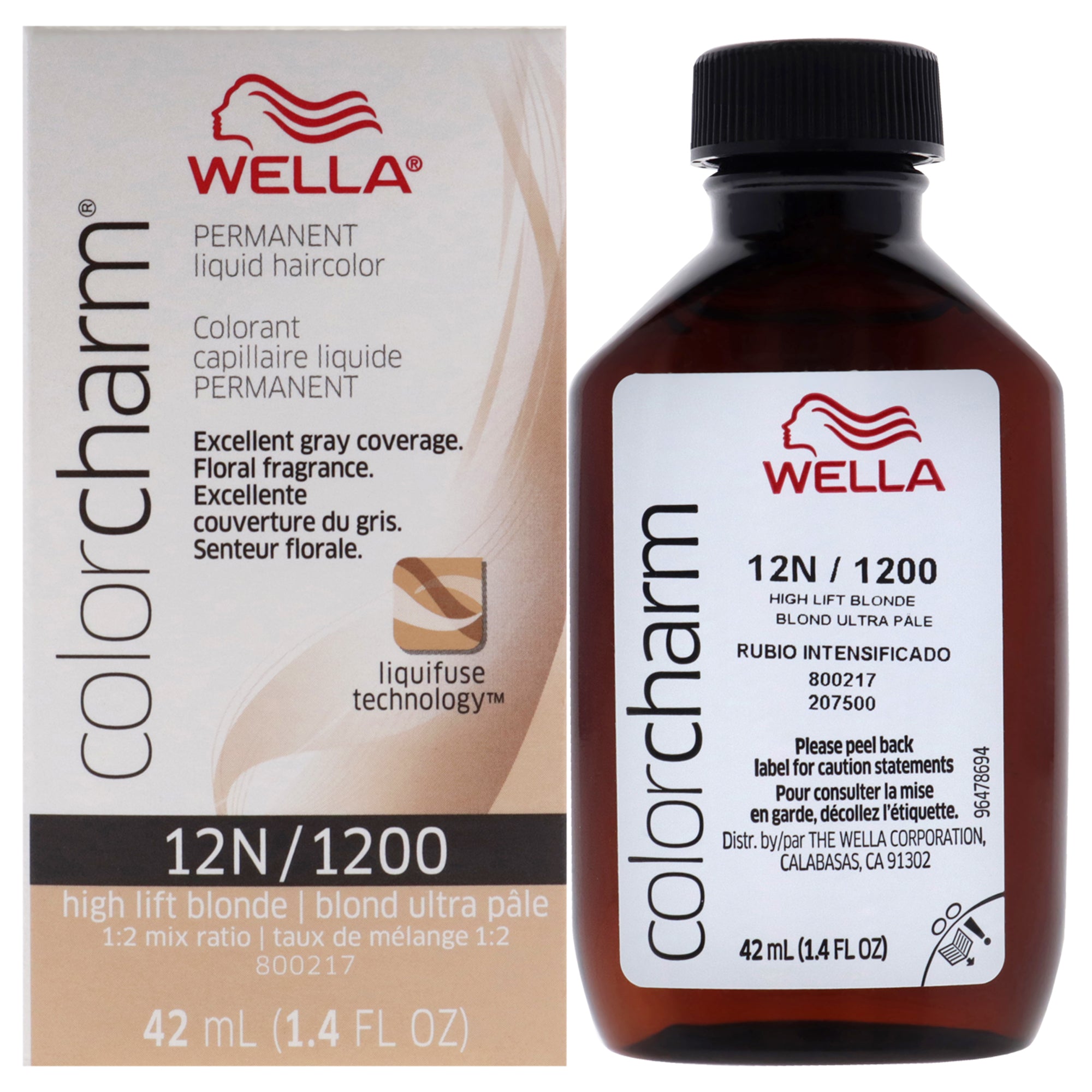 Color Charm Permanent Liquid Hair Color - 12N 1200 High Lift Blonde by Wella for Unisex - 1.42 oz Hair Color
