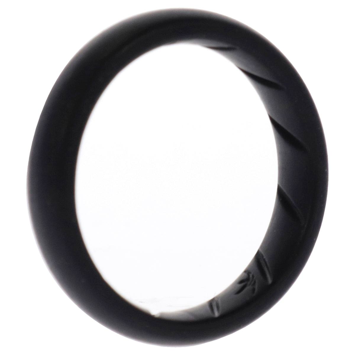 Silicone Wedding Ring - Dome Solid BR Comfort Fit - Basic-Black by ROQ for Women - 10 mm Ring
