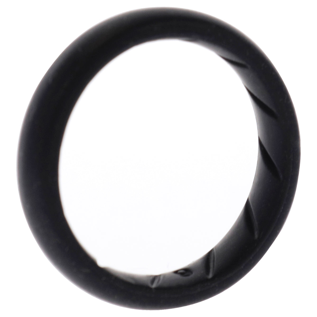 Silicone Wedding Ring - Dome Solid BR Comfort Fit - Basic-Black by ROQ for Women - 9 mm Ring